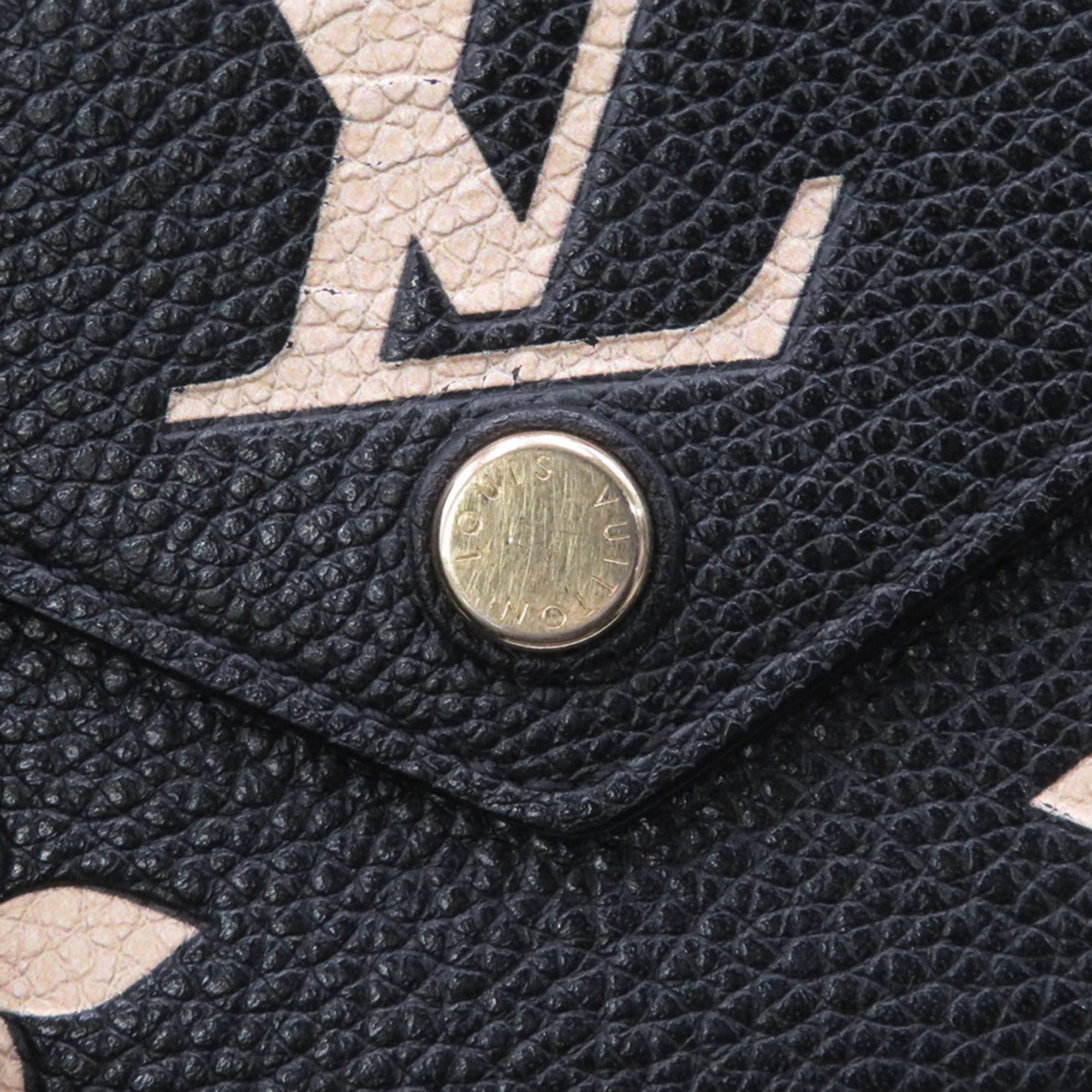 Louis Vuitton Beige Bicolor Black Monogram Monogram Empreinte Wallet (Tri-Fold) (Pre-Owned)