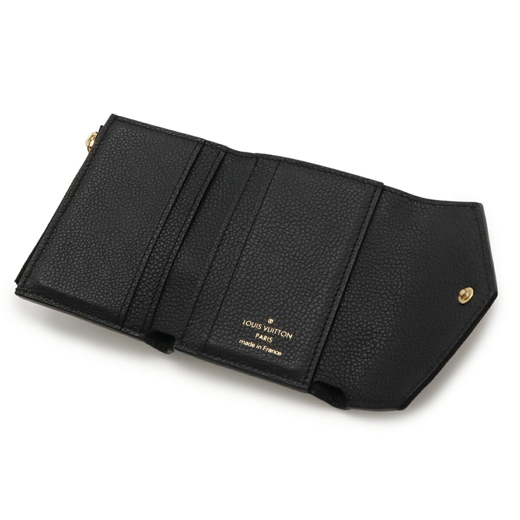 Louis Vuitton Black Noir Monogram Empreinte Leather Wallet (Tri-Fold) (Pre-Owned)