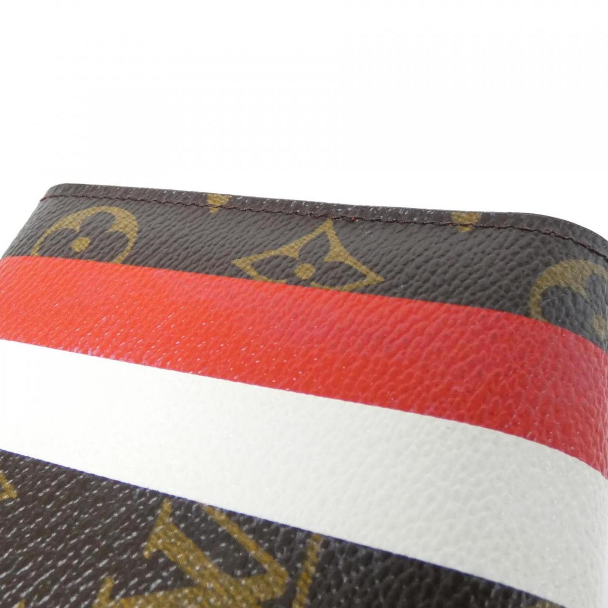 Louis Vuitton Marron Red Color Coated Canvas Long Wallet (Bi-Fold) (Pre-Owned)
