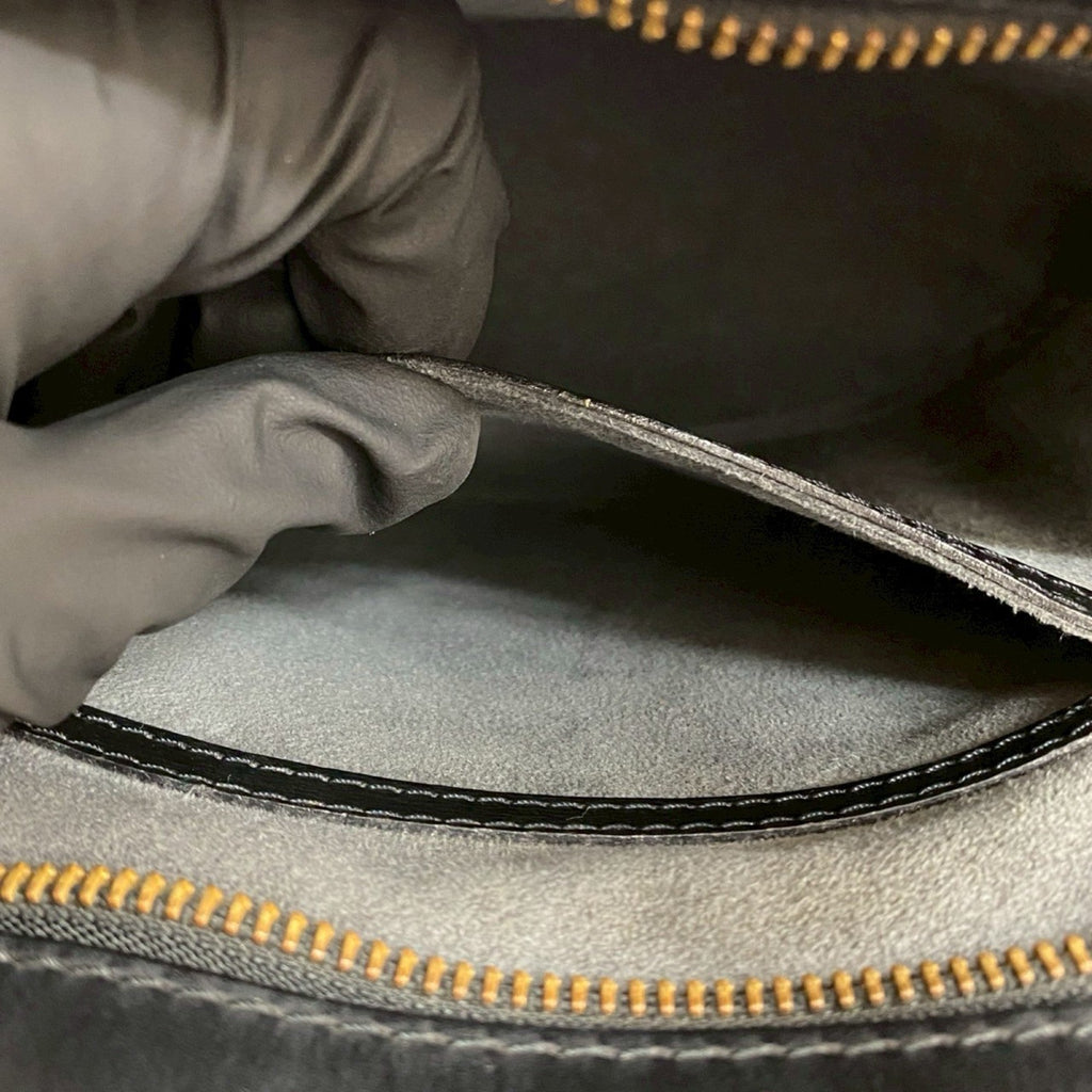 Louis Vuitton Black Leather Handbag Tote Bag (Pre-Owned)
