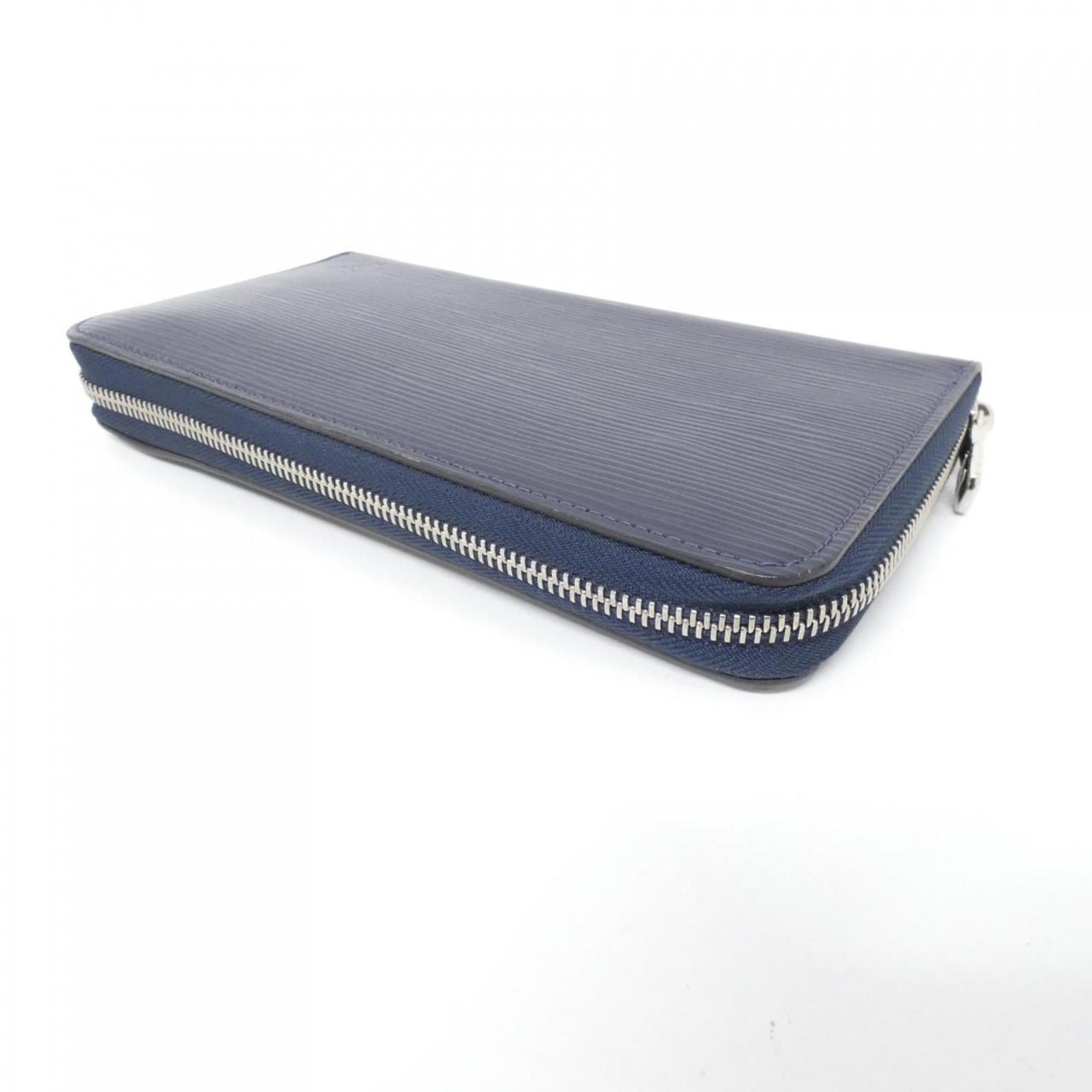 Louis Vuitton Navy Leather Long Wallet (Bi-Fold) (Pre-Owned)