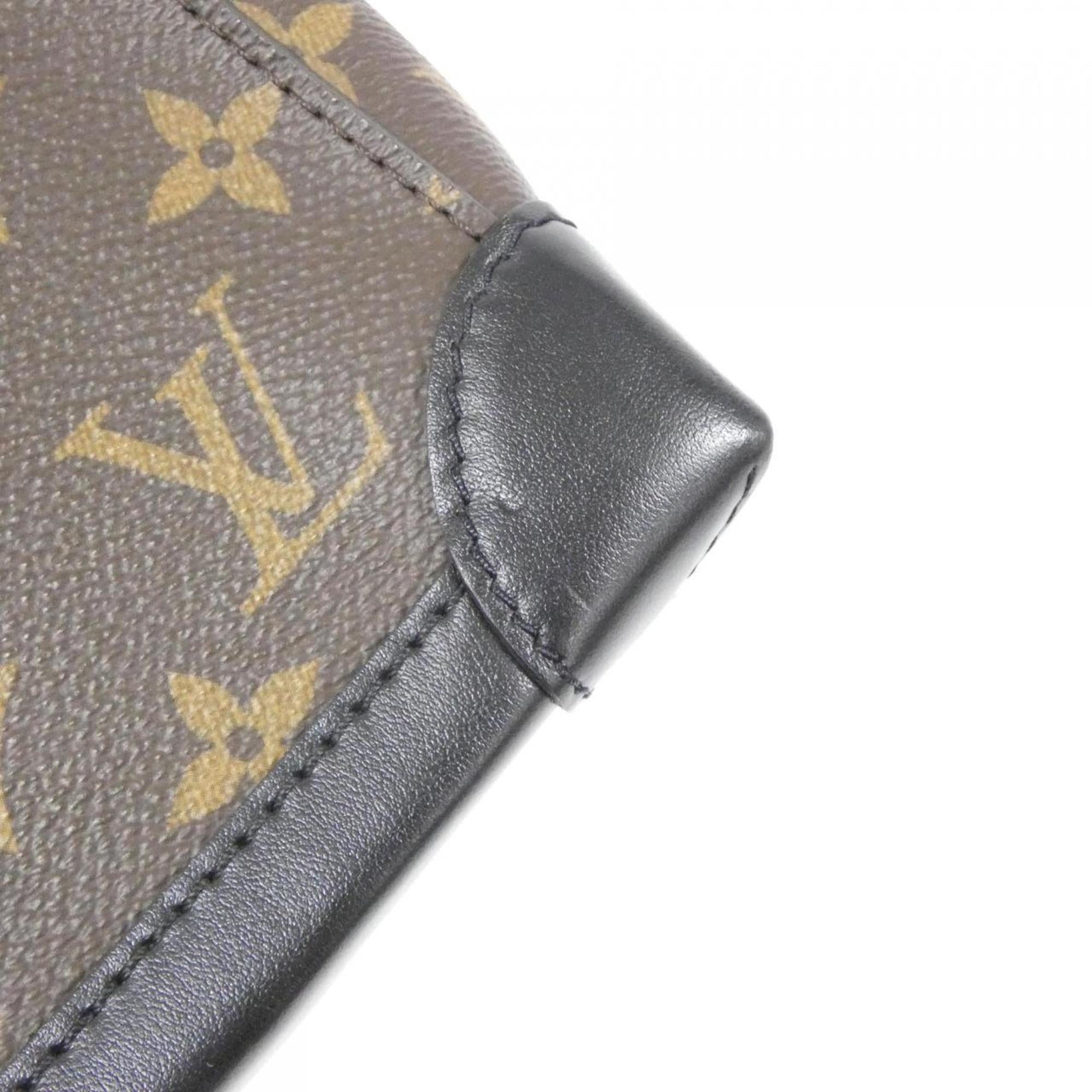 Louis Vuitton Black Brown Coated Canvas Shoulder Bag (Pre-Owned)