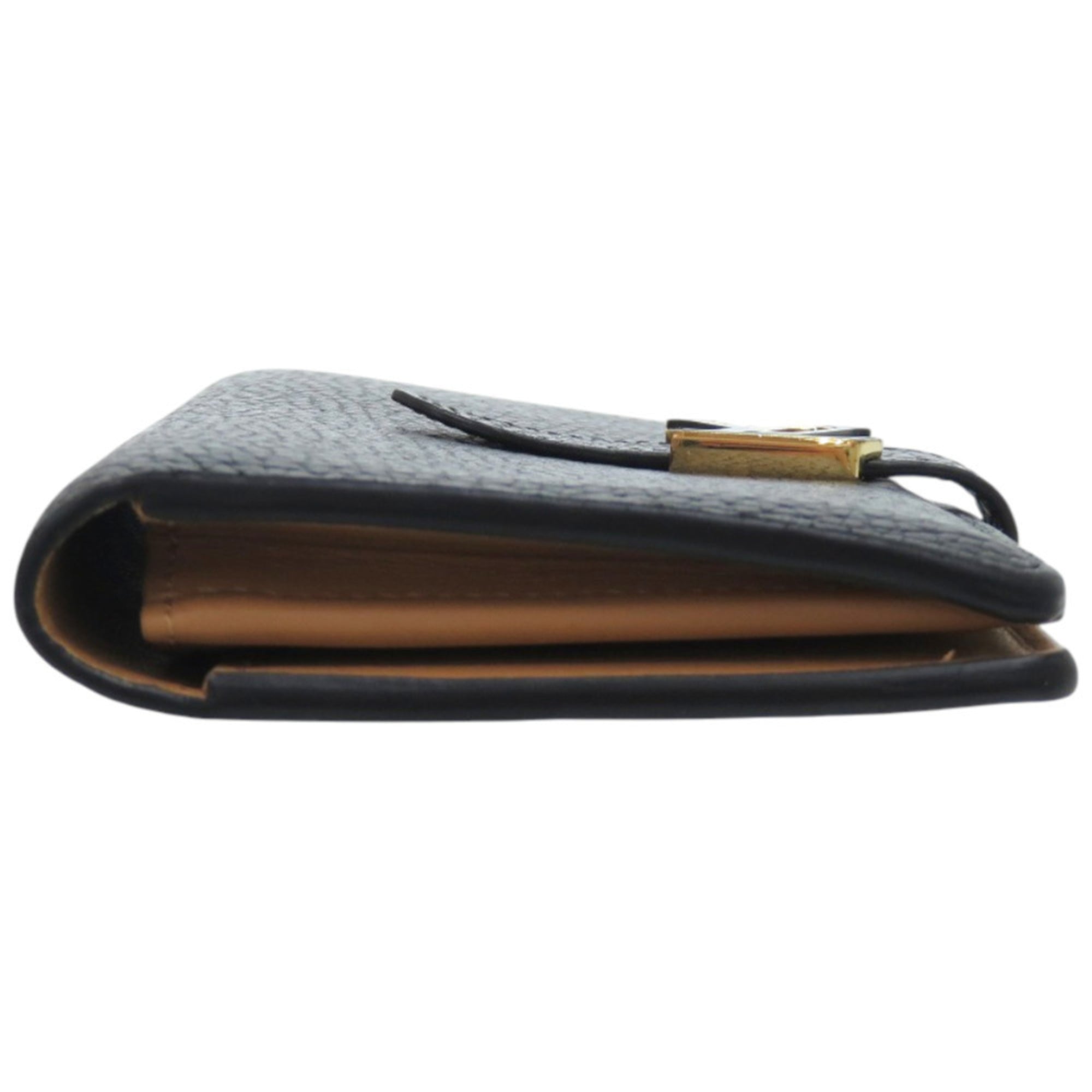 Louis Vuitton Black Noir Leather Long Wallet (Bi-Fold) (Pre-Owned)