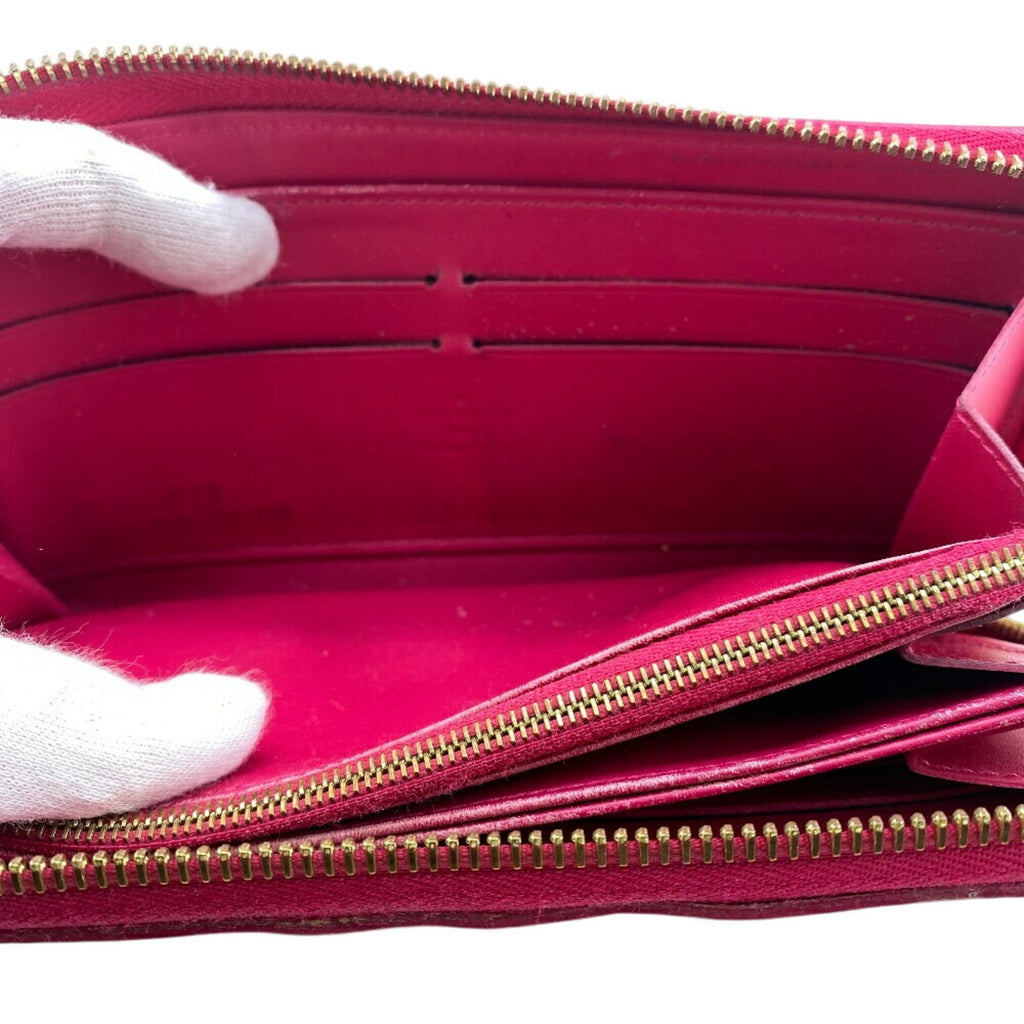 Louis Vuitton Pink Red Color Vernis Leather Long Wallet (Bi-Fold) (Pre-Owned)