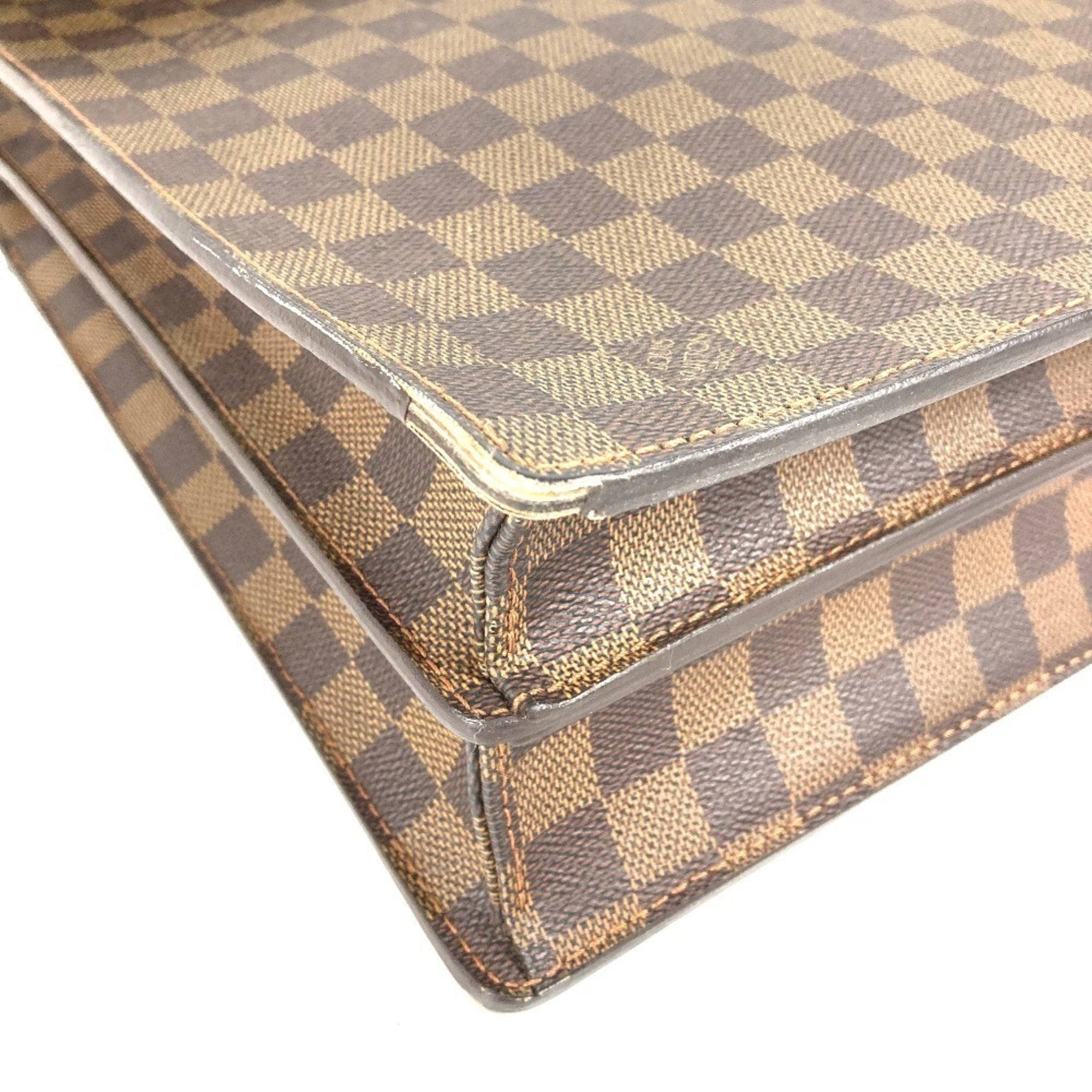 Louis Vuitton Brown Damier Canvas Ebene Damier Canvas Briefcase Handbag (Pre-Owned)