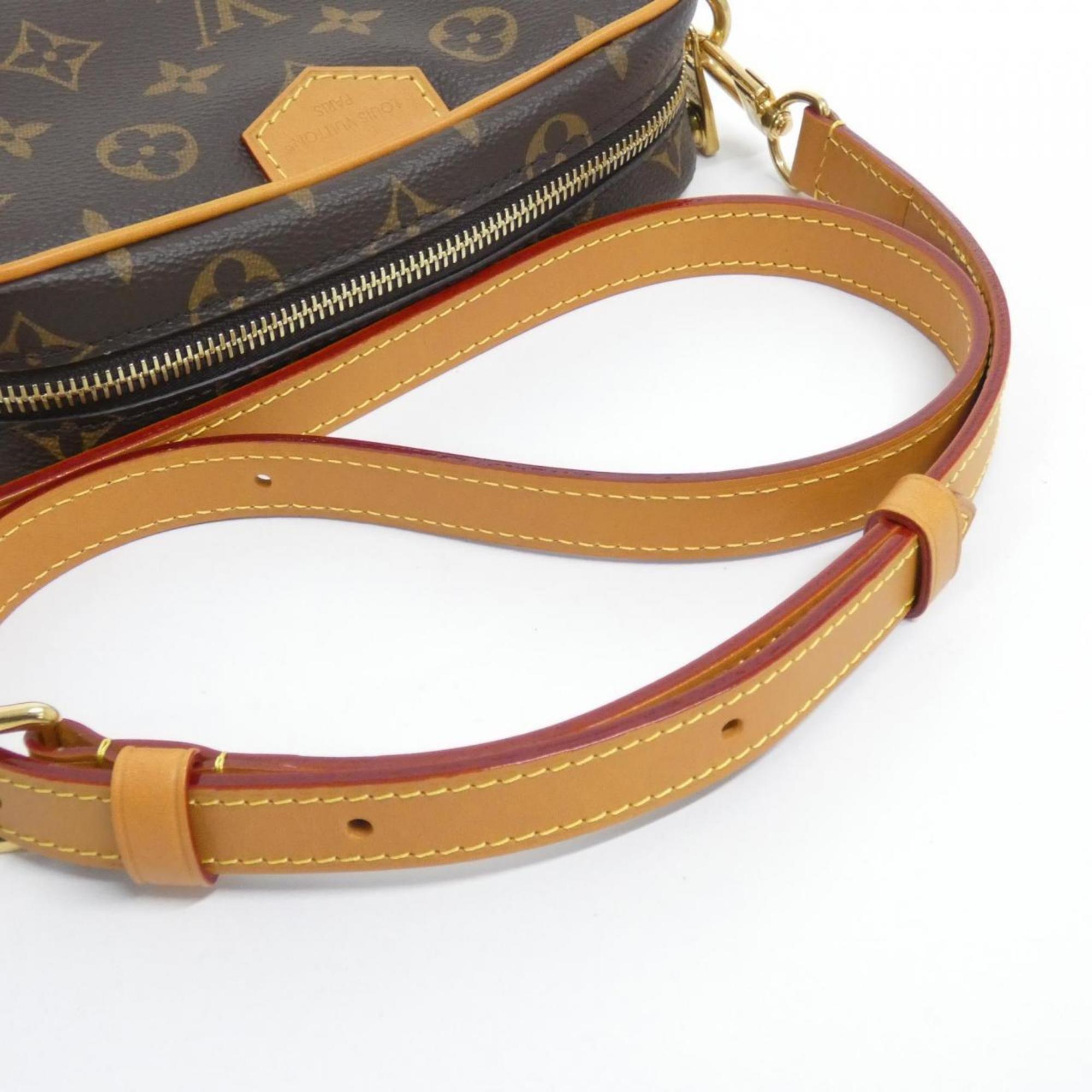 Louis Vuitton Marron Coated Canvas Shoulder Bag (Pre-Owned)