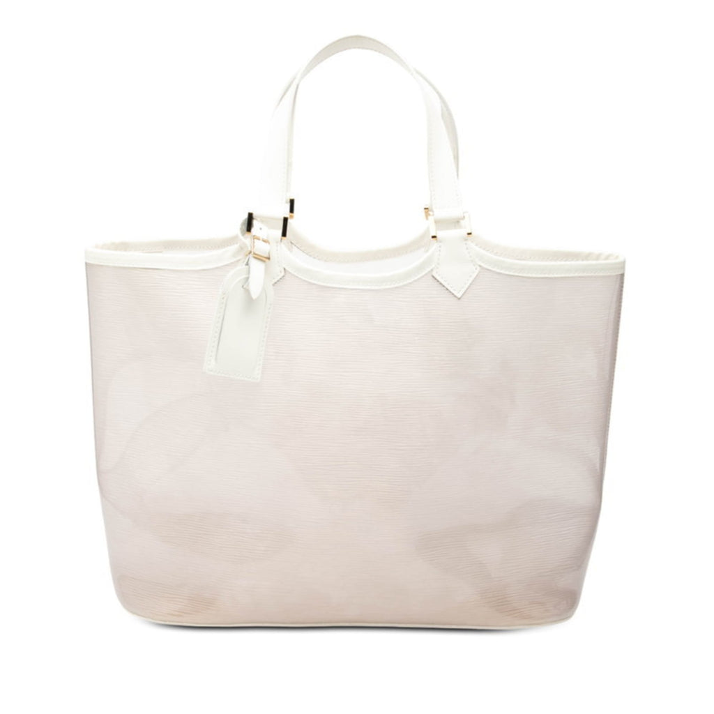 Louis Vuitton Clear White Vinyl Leather Handbag Pouch Tote Bag (Pre-Owned)