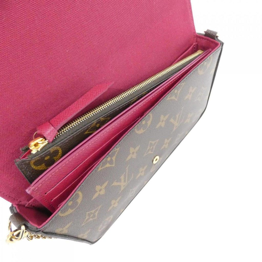 Louis Vuitton Marron Coated Canvas Pochette Shoulder Bag (Pre-Owned)