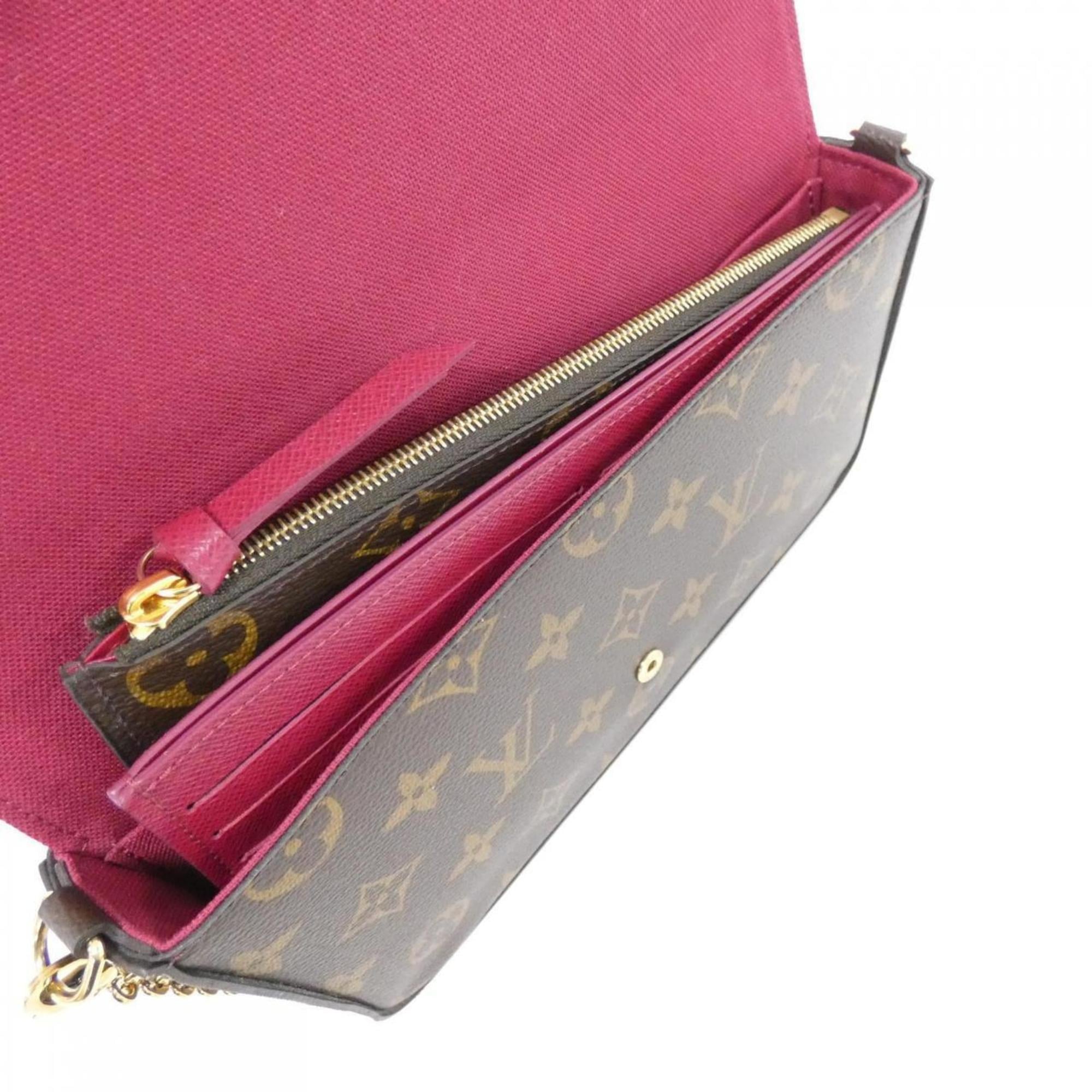 Louis Vuitton Marron Coated Canvas Pochette Shoulder Bag (Pre-Owned)