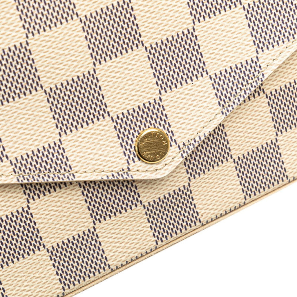 Louis Vuitton Damier Azur Ivory Pvc Leather Pochette Shoulder Bag (Pre-Owned)