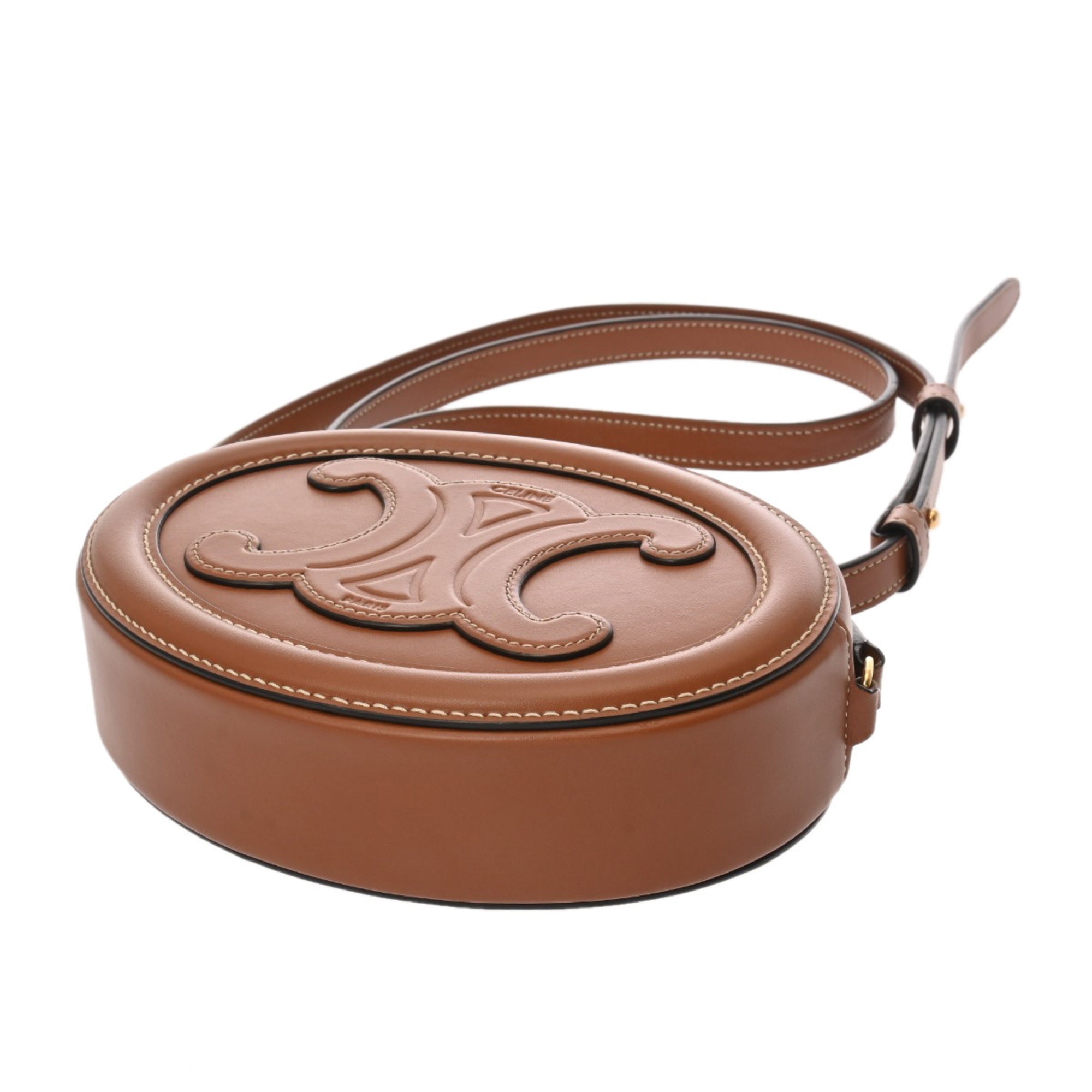 Triomphe Oval Crossbody Bag Leather
