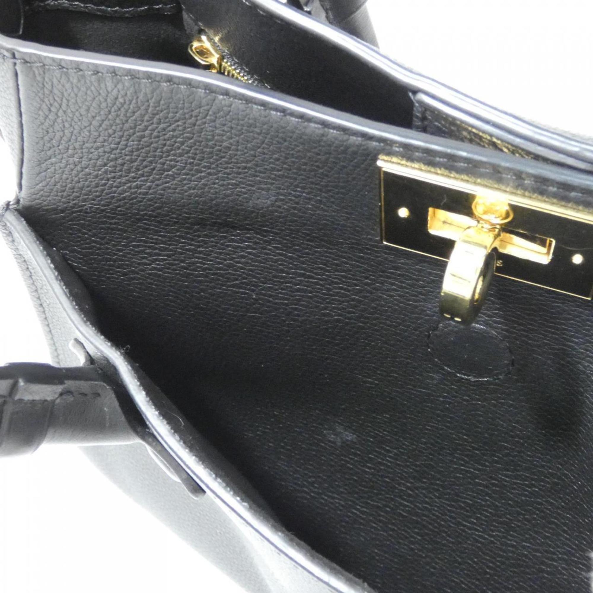 Louis Vuitton Black Coated Canvas Leather Handbag (Pre-Owned)