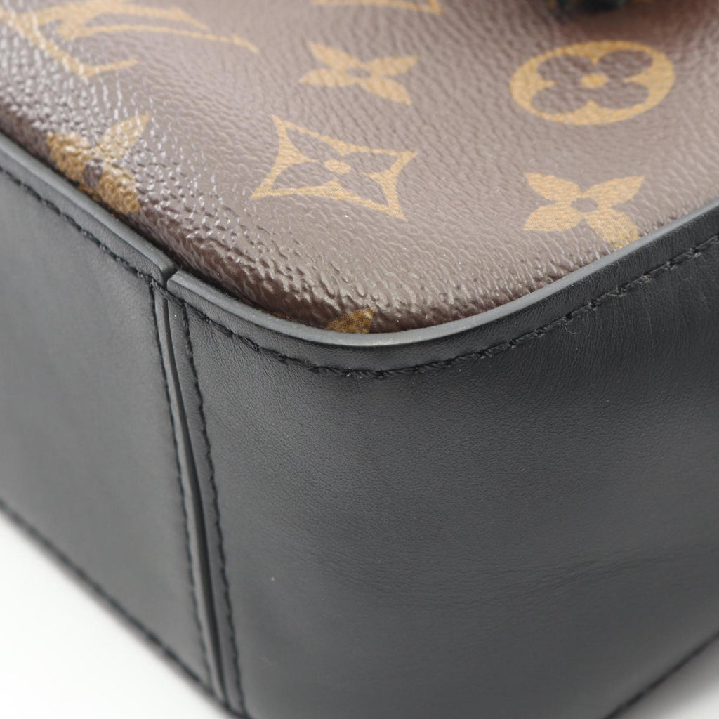 Louis Vuitton Black Brown Noir Coated Canvas Leather Shoulder Bag (Pre-Owned)