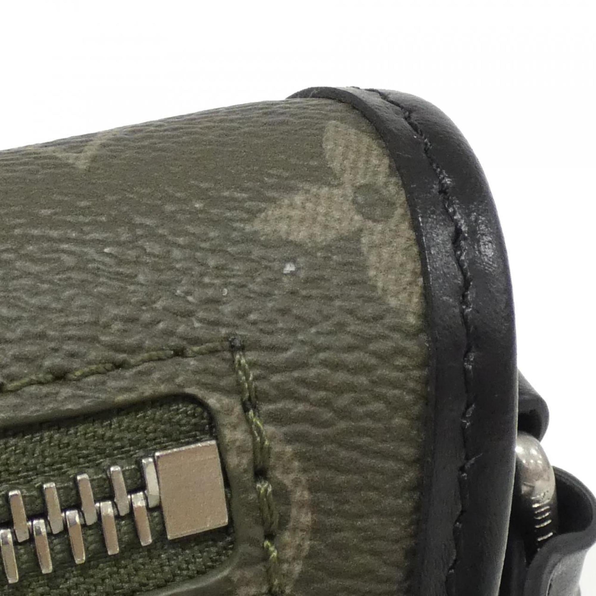 Louis Vuitton Black Khaki Coated Canvas Shoulder Bag (Pre-Owned)