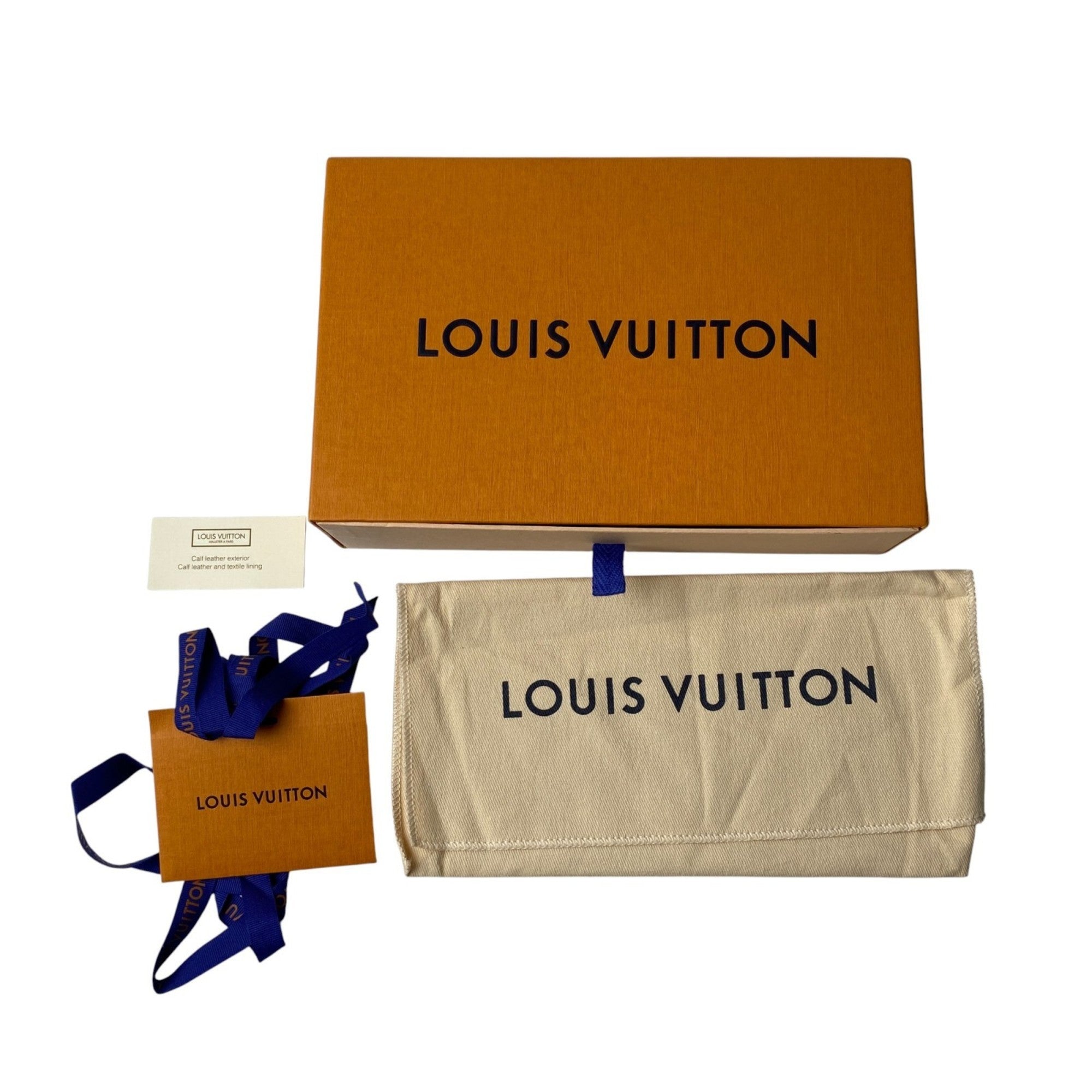 Louis Vuitton Navy Leather Long Wallet (Bi-Fold) (Pre-Owned)