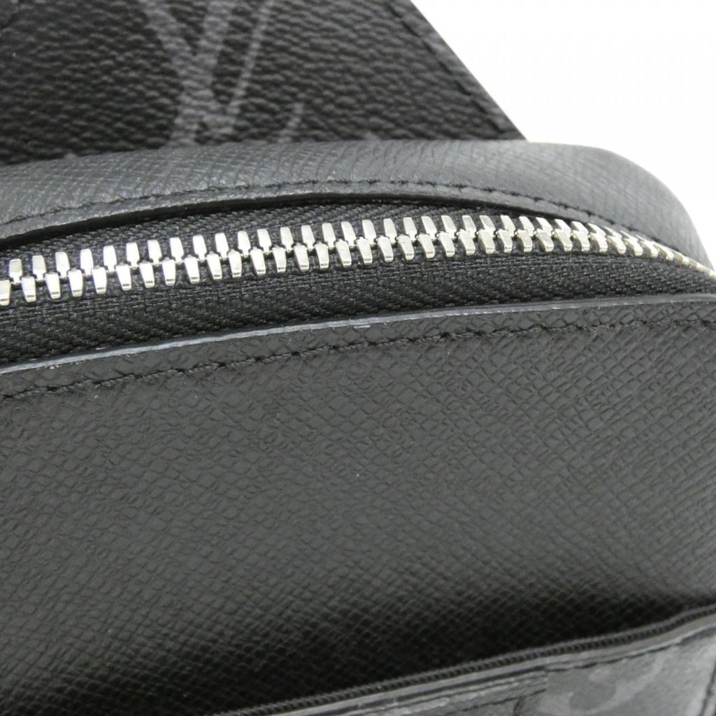 Louis Vuitton Taigarama Black Coated Canvas Leather Shoulder Bag (Pre-Owned)