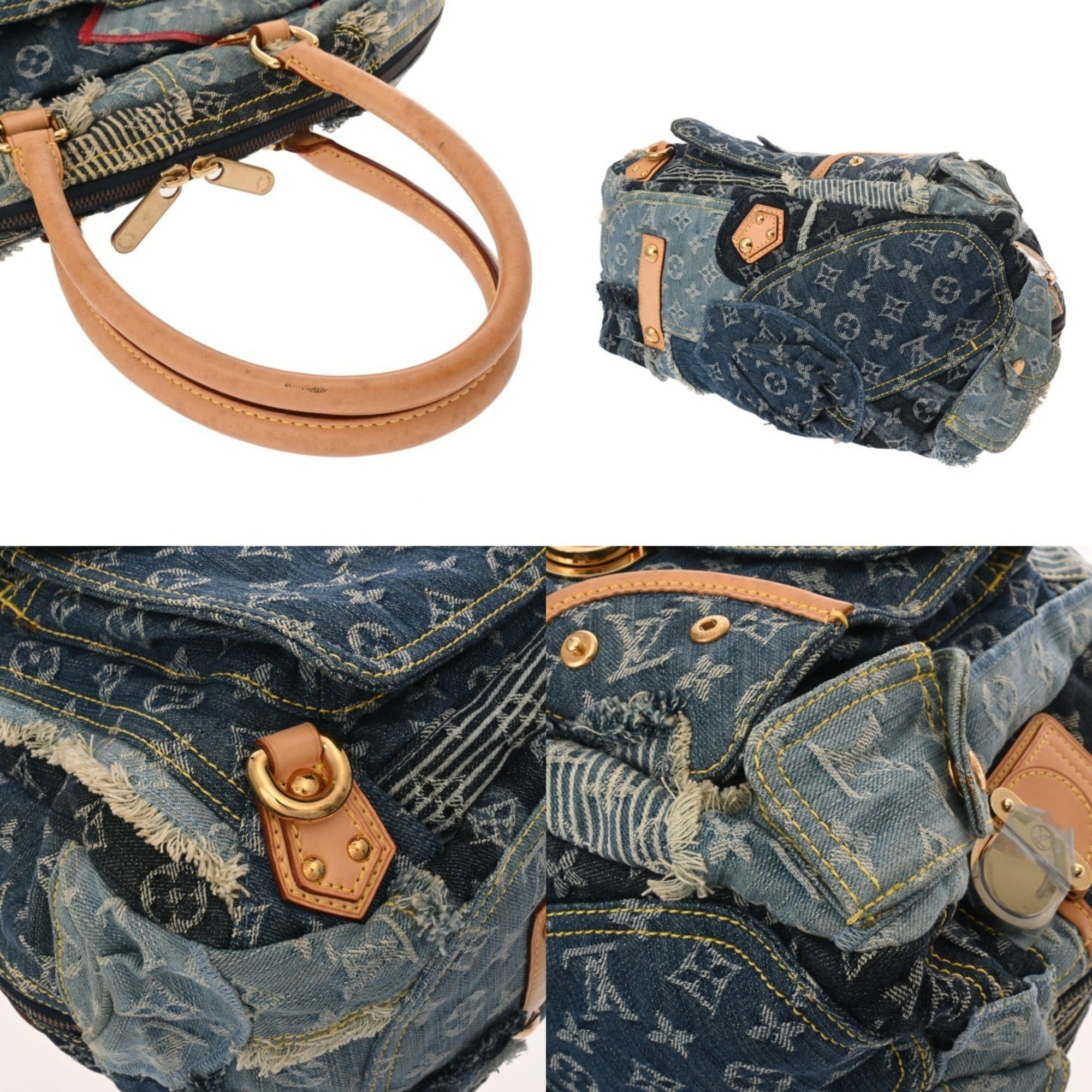 Louis Vuitton Monogram Denim Blue Monogram Denim Handbag (Pre-Owned)