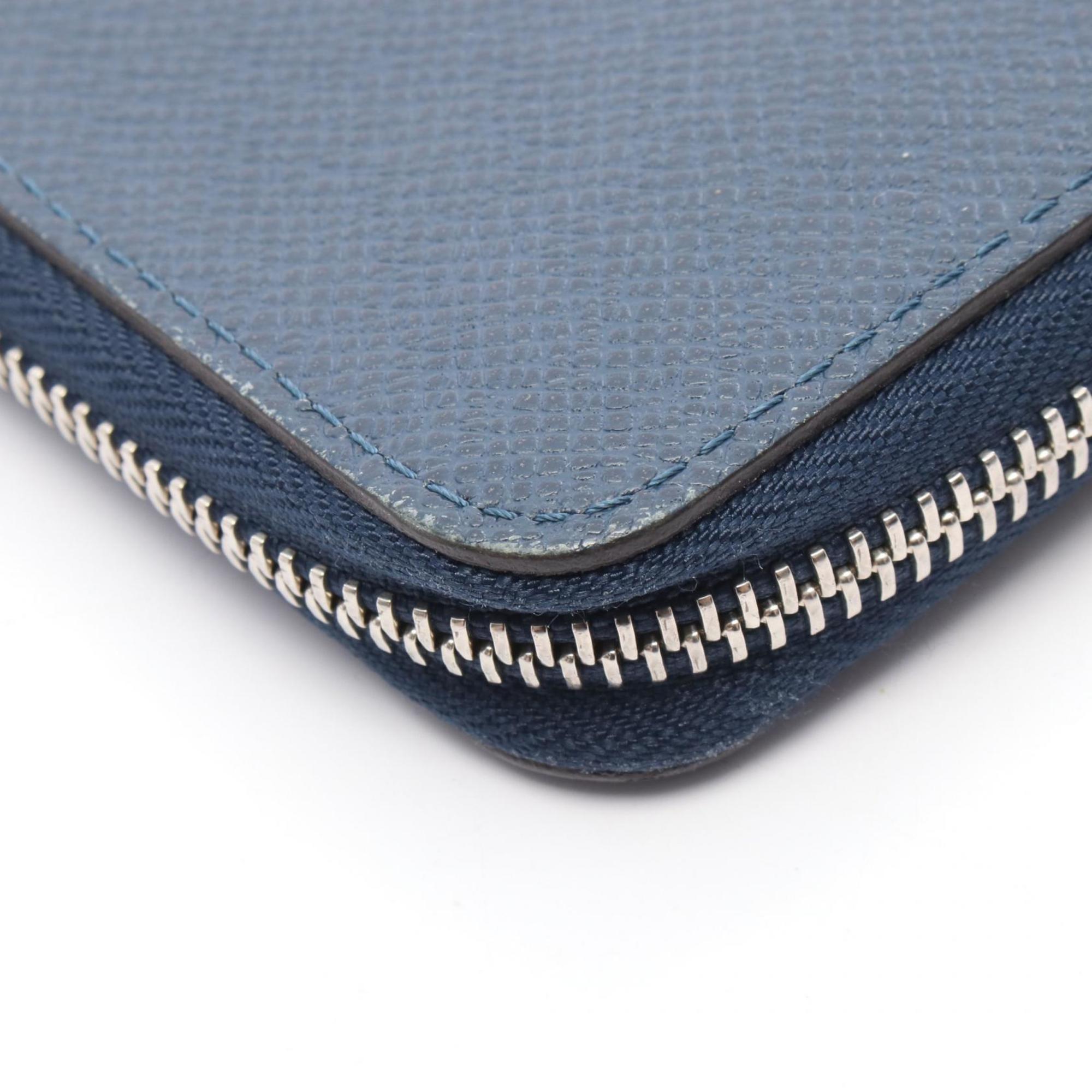 Louis Vuitton Navy Leather Long Wallet (Bi-Fold) (Pre-Owned)