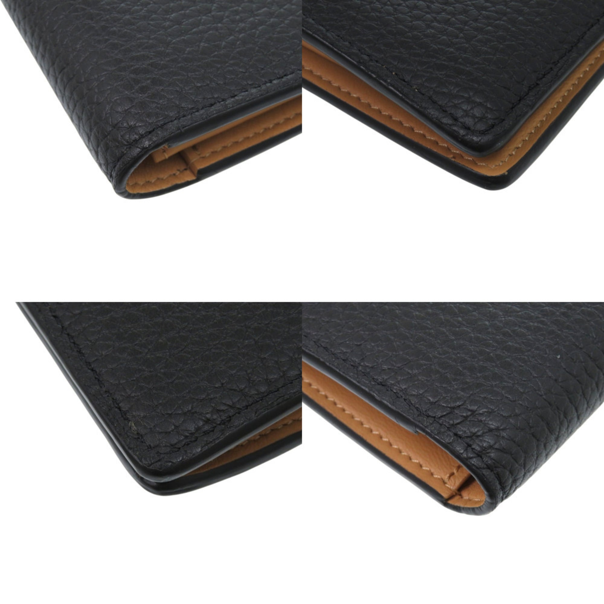 Louis Vuitton Black Noir Leather Long Wallet (Bi-Fold) (Pre-Owned)