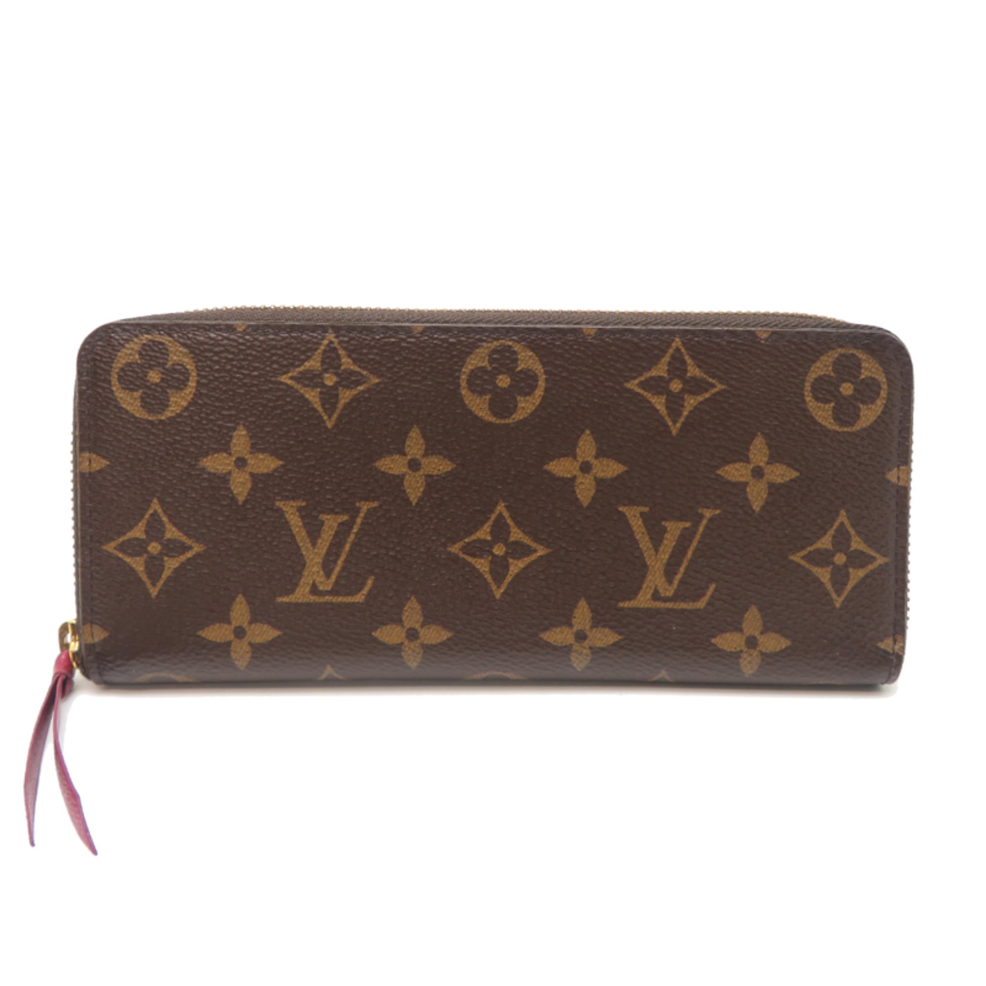 Louis Vuitton Brown Fuchsia Monogram Long Wallet (Bi-Fold) (Pre-Owned)