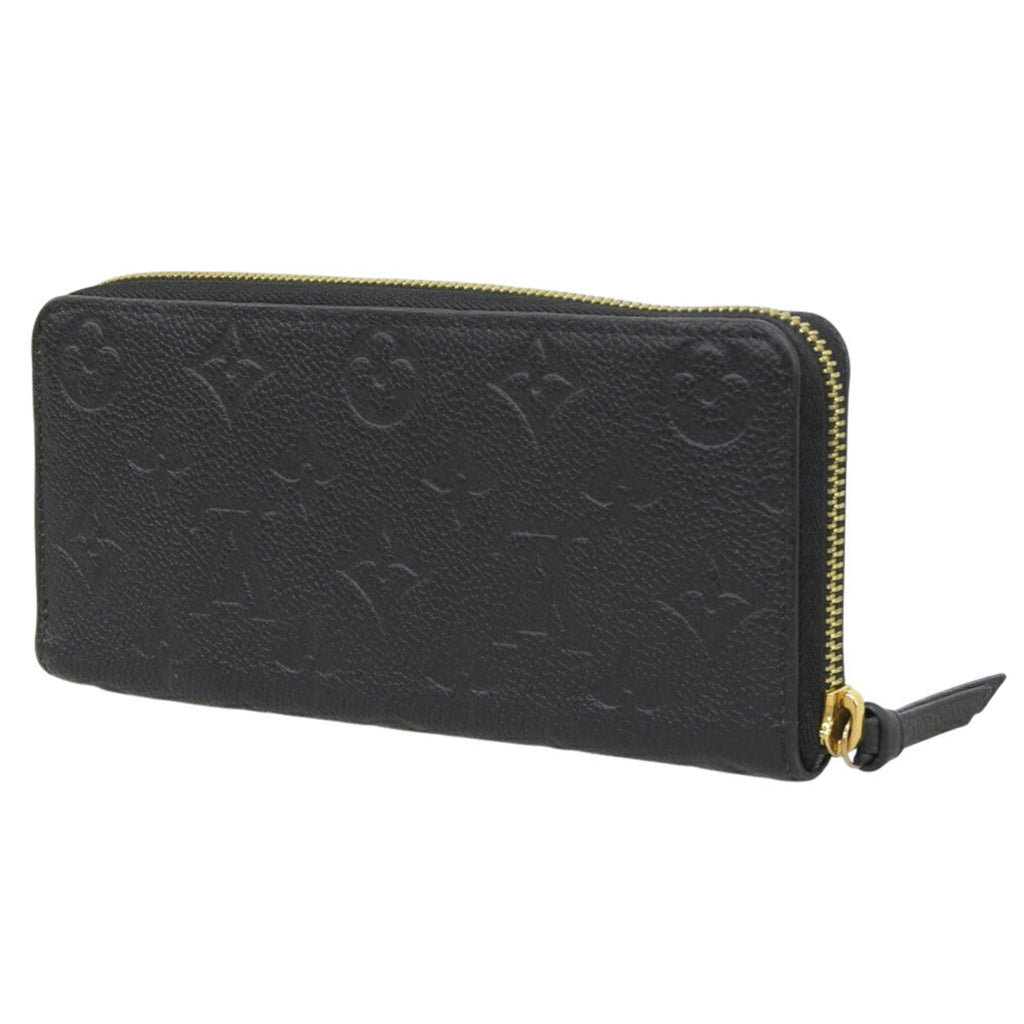 Louis Vuitton Black Noir Leather Long Wallet (Bi-Fold) (Pre-Owned)