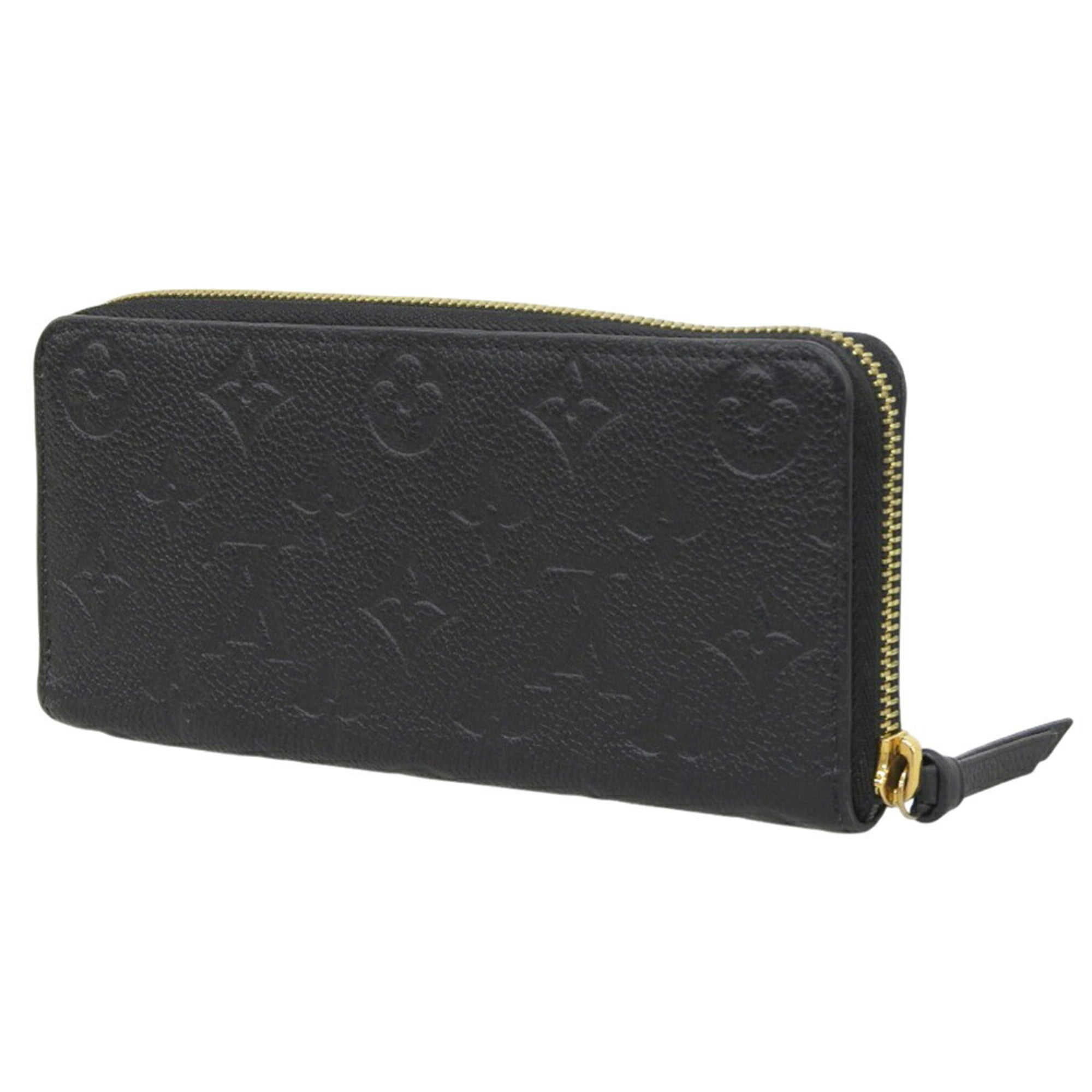 Louis Vuitton Black Noir Leather Long Wallet (Bi-Fold) (Pre-Owned)