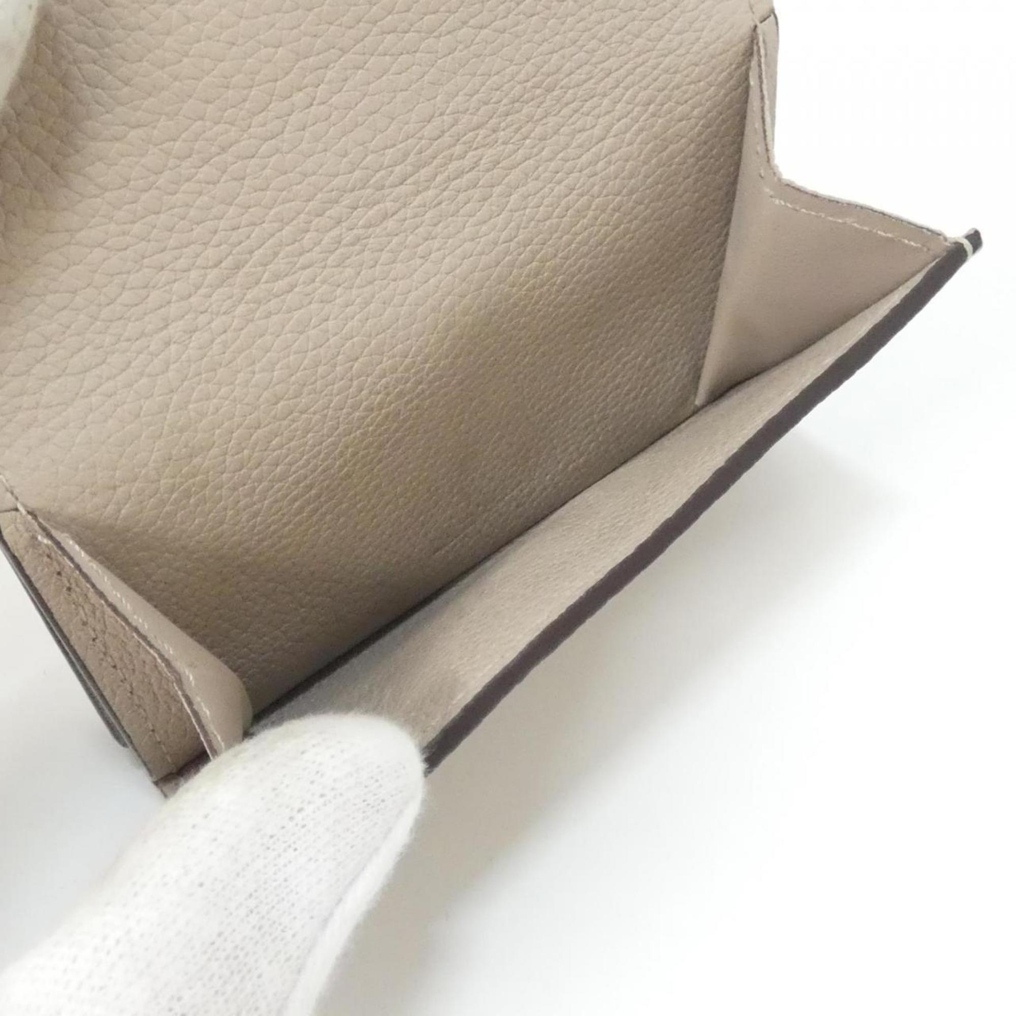 Louis Vuitton Grayish Leather Wallet (Tri-Fold) (Pre-Owned)
