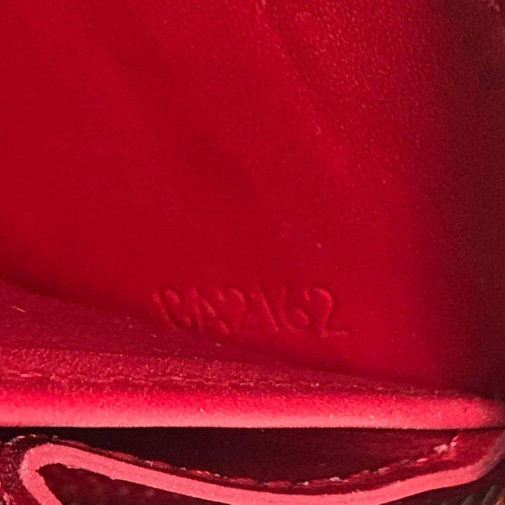 Louis Vuitton Red Color White Patent Leather Long Wallet (Bi-Fold) (Pre-Owned)