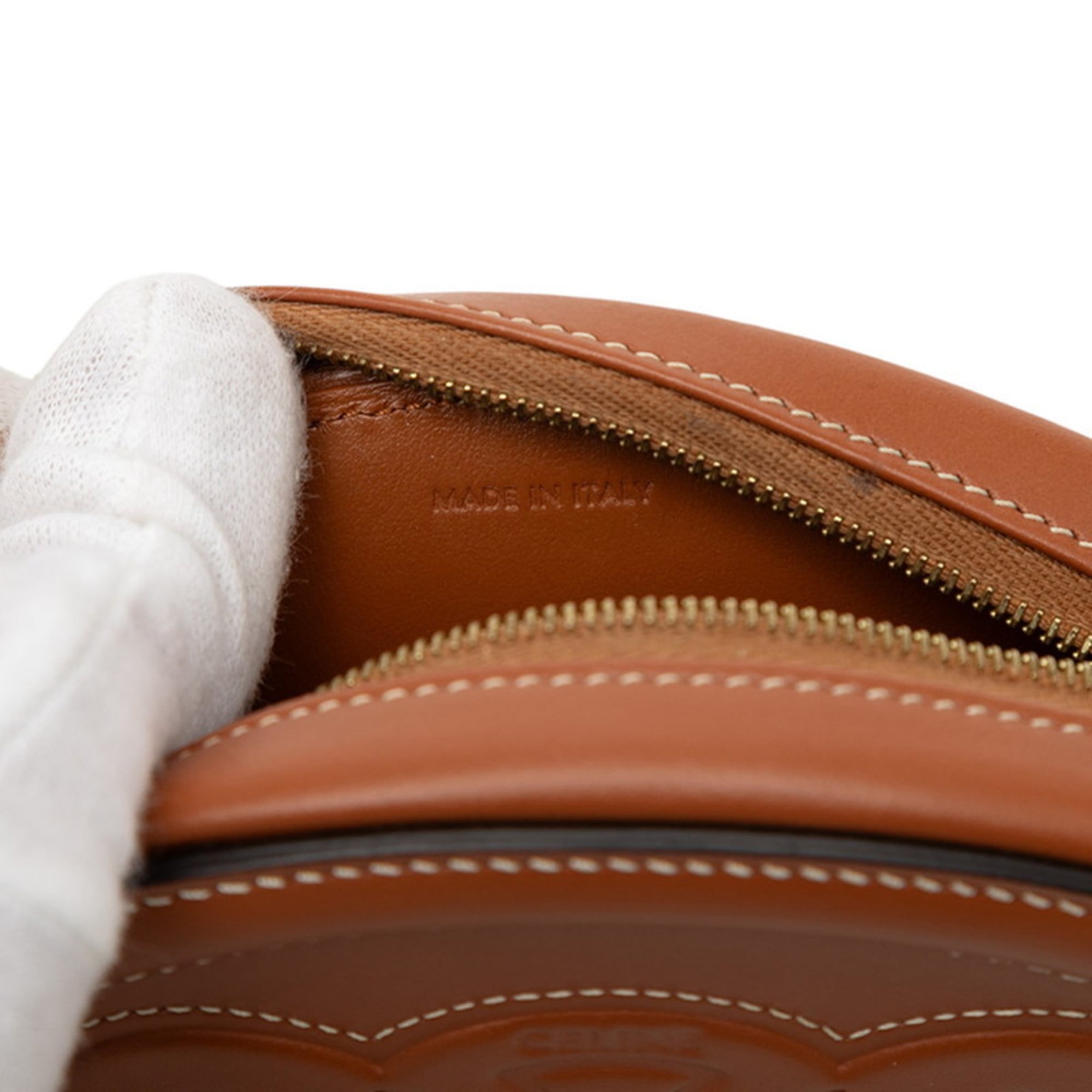 Triomphe Oval Crossbody Bag Leather