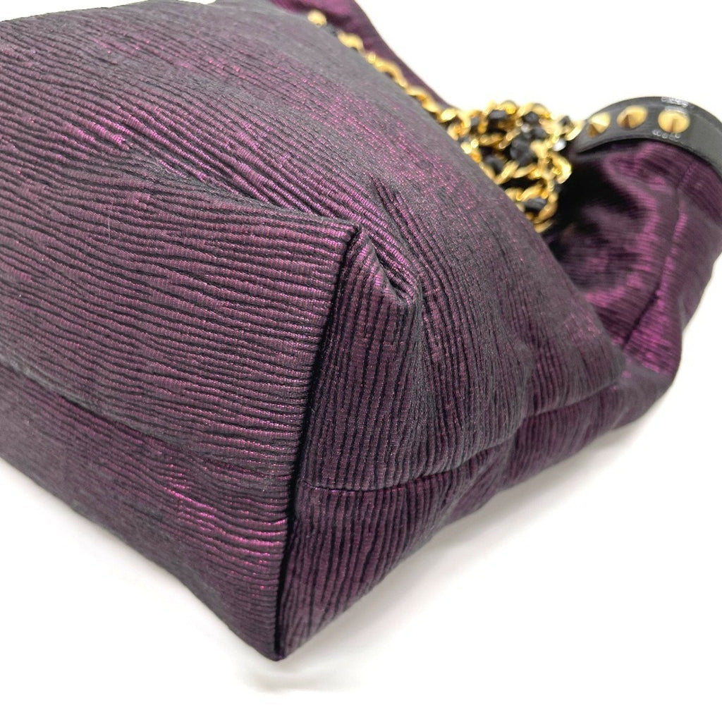 Louis Vuitton Black Purple Canvas Leather Handbag Tote Bag (Pre-Owned)