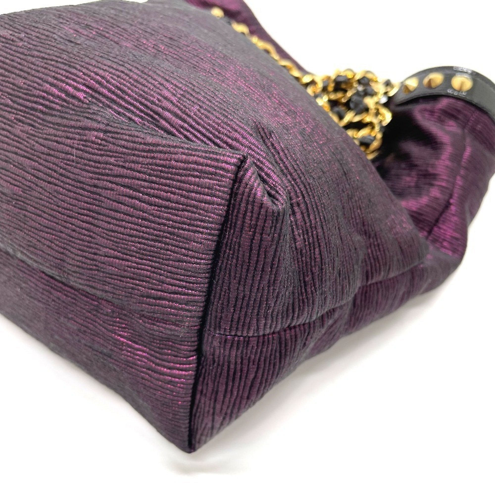 Louis Vuitton Black Purple Canvas Leather Handbag Tote Bag (Pre-Owned)