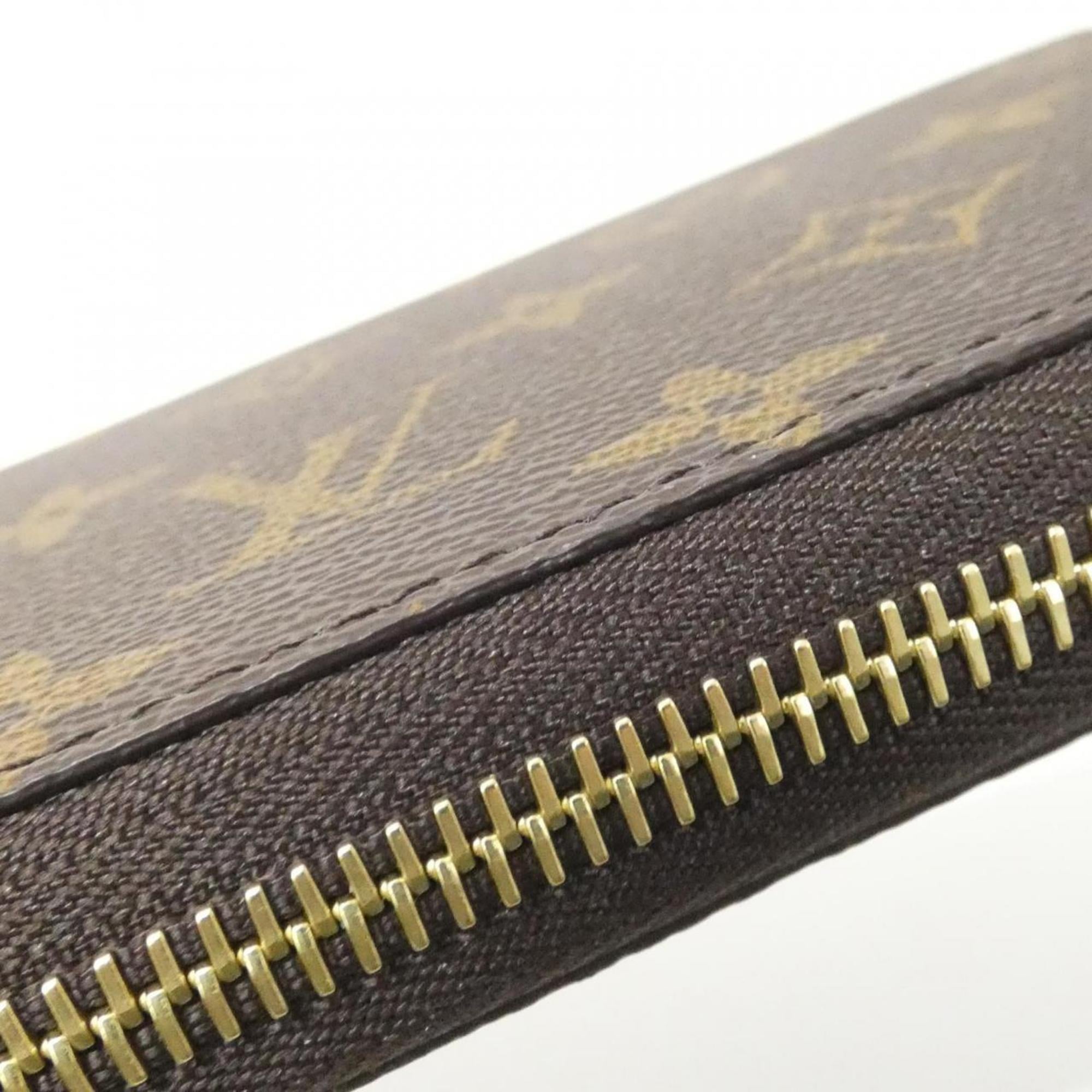 Louis Vuitton Marron Coated Canvas Long Wallet (Bi-Fold) (Pre-Owned)