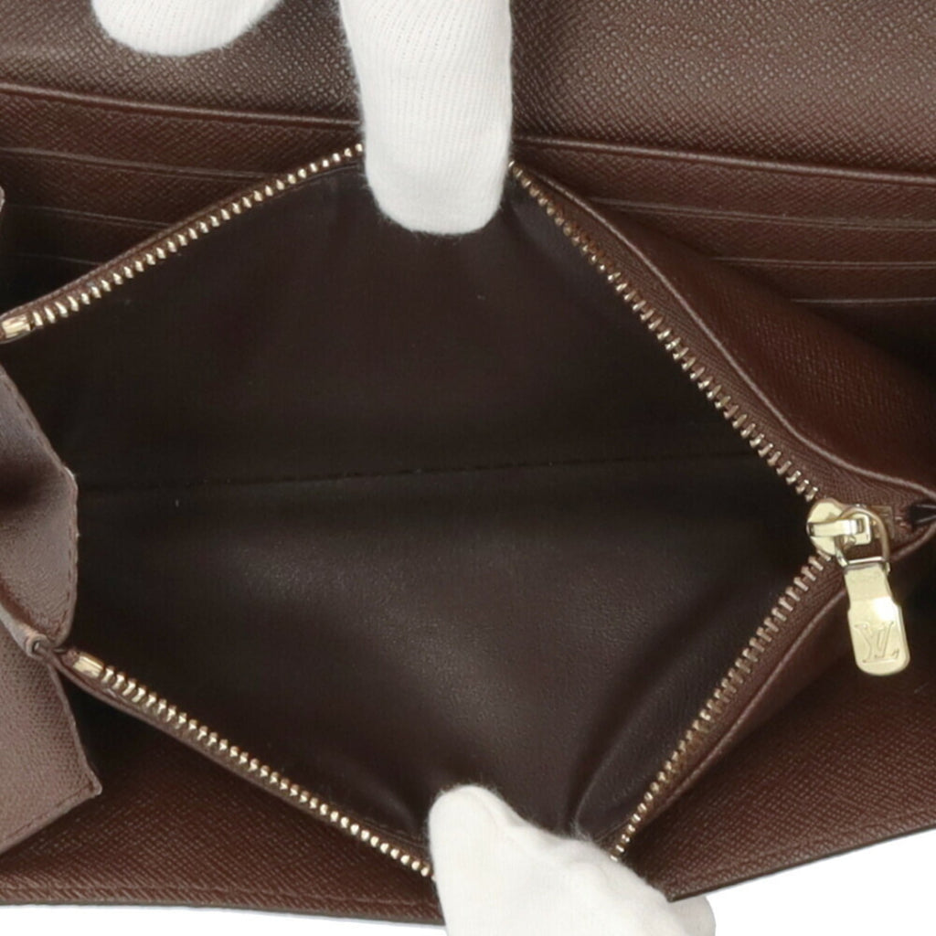 Louis Vuitton Brown Damier Canvas Long Wallet (Tri-Fold) (Pre-Owned)