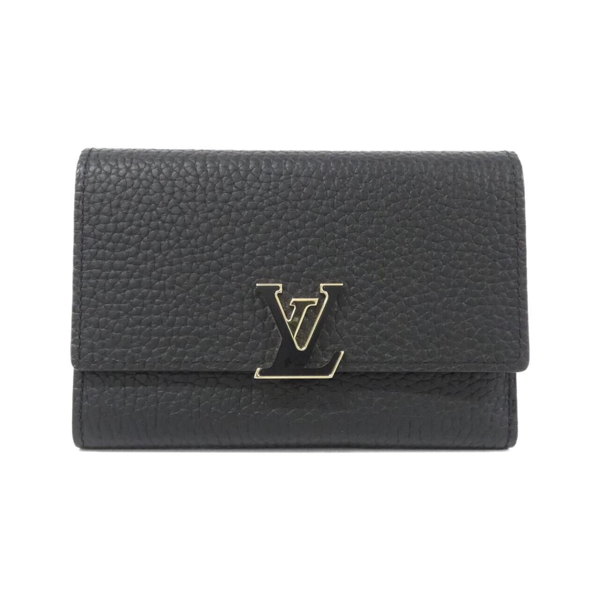 Louis Vuitton Gold Black Hot Pink Leather Wallet (Tri-Fold) (Pre-Owned)