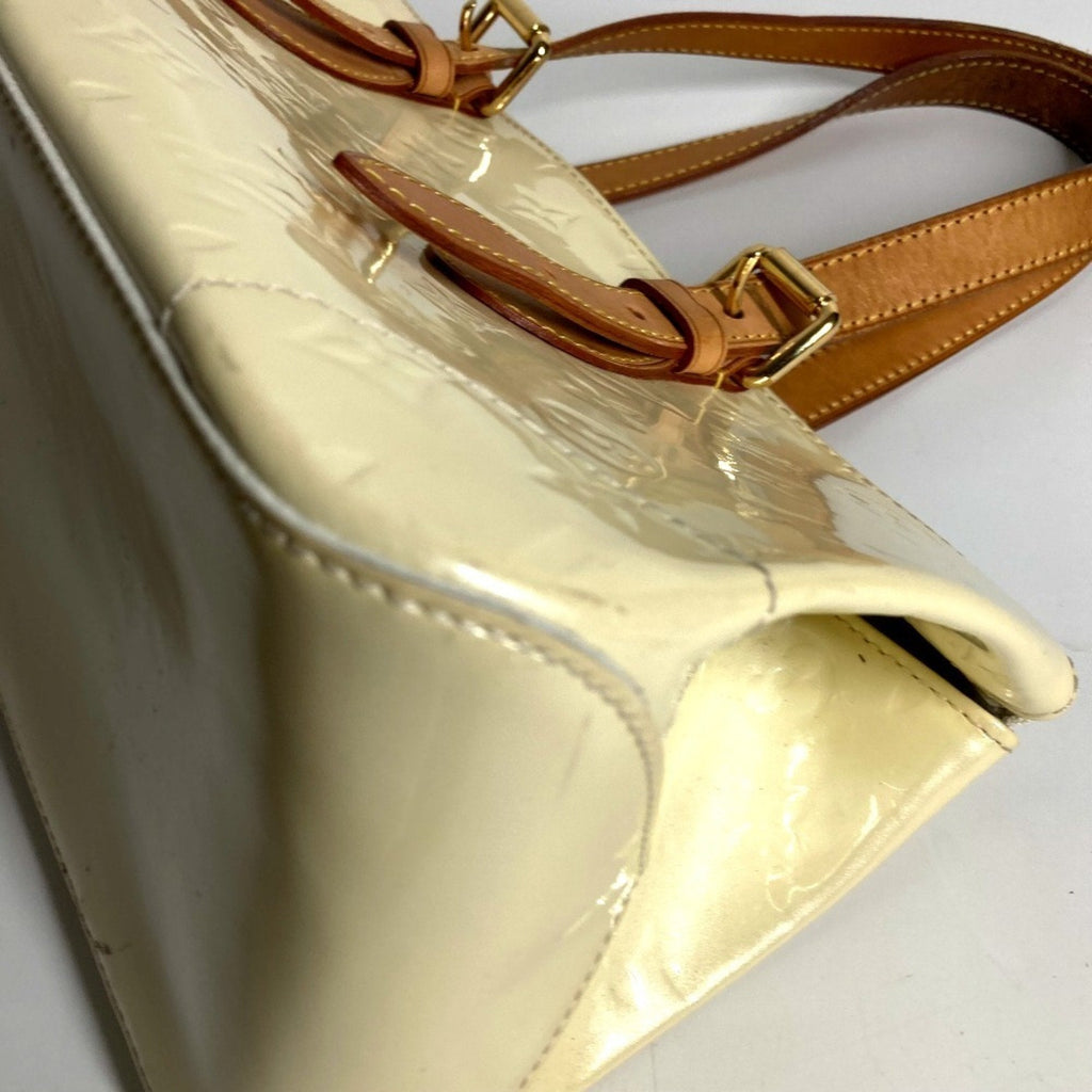 Louis Vuitton Pearl White Monogram Vernis Handbag Shoulder Bag Tote Bag (Pre-Owned)