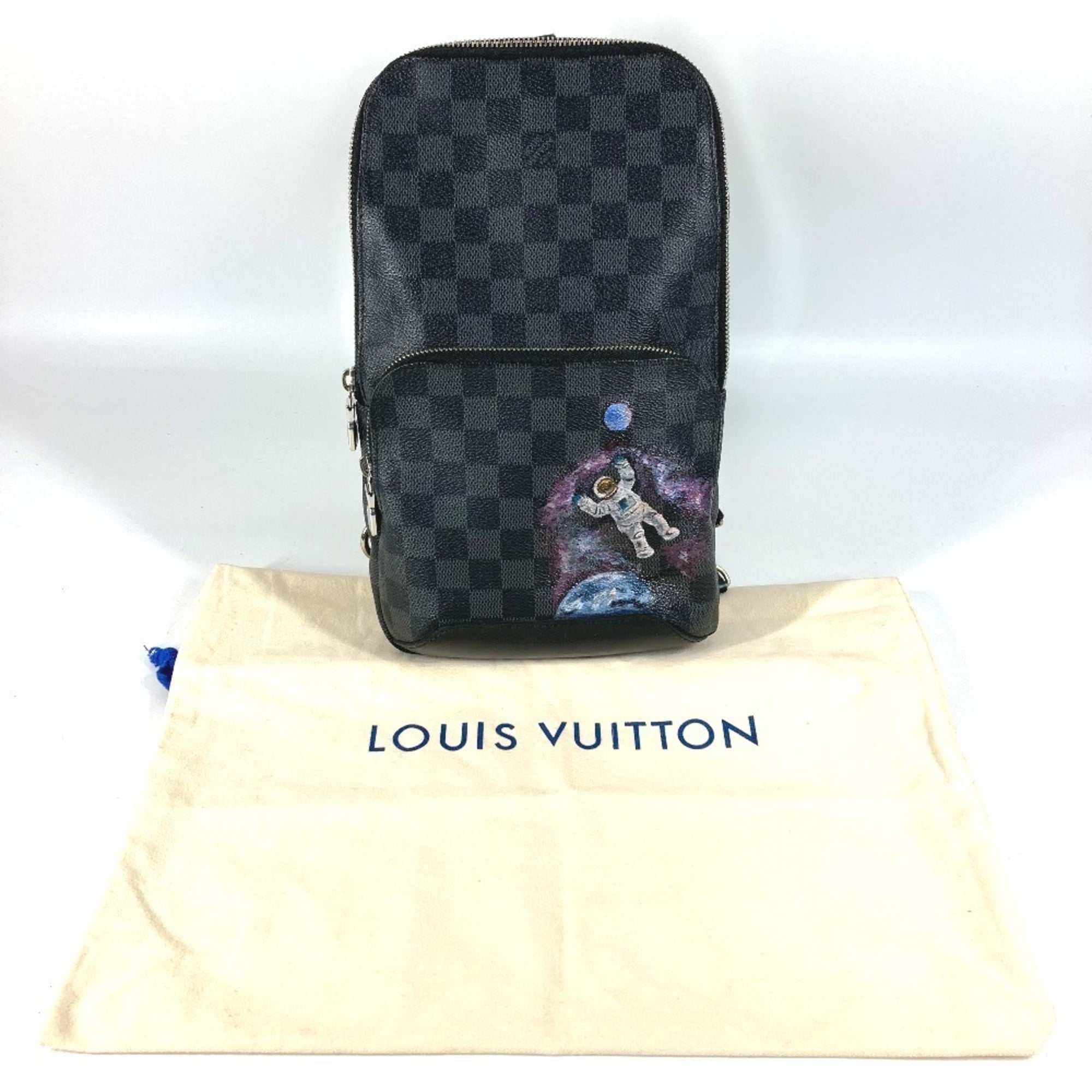 Louis Vuitton Black Damier Graphite Canvas Shoulder Bag Sling Bag (Pre-Owned)