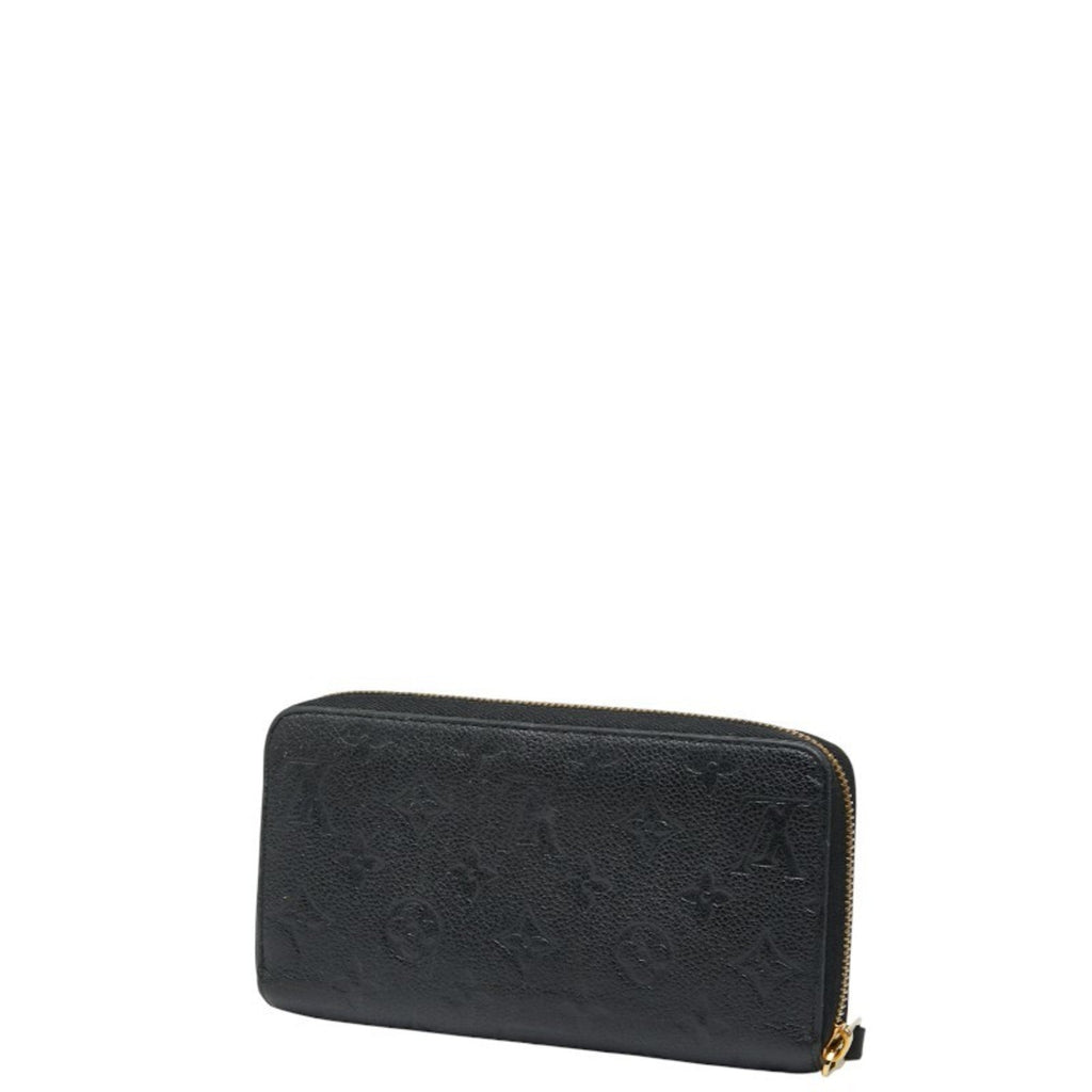 Louis Vuitton Black Noir Leather Long Wallet (Bi-Fold) (Pre-Owned)