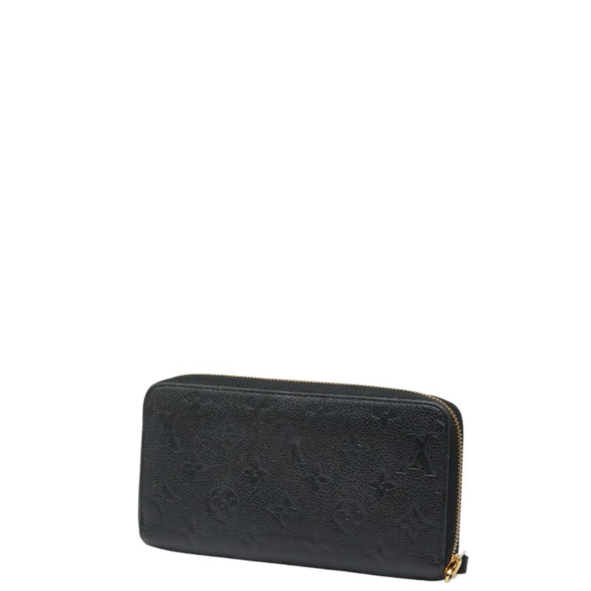 Louis Vuitton Black Noir Leather Long Wallet (Bi-Fold) (Pre-Owned)