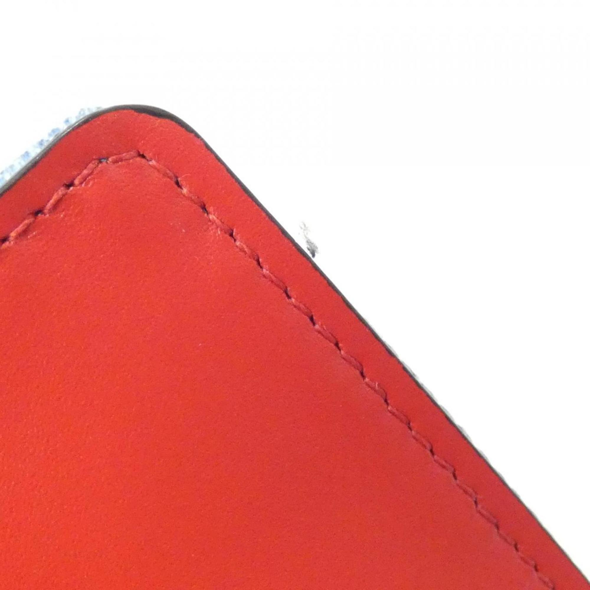 Louis Vuitton Blue Red Color Canvas Leather Chain/Shoulder Wallet (Pre-Owned)