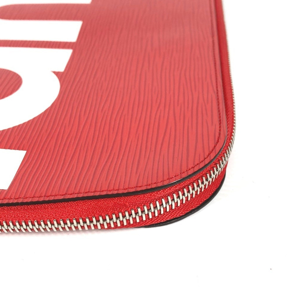 Louis Vuitton Red Color White Epi Leather Clutch Bag Pochette (Pre-Owned)
