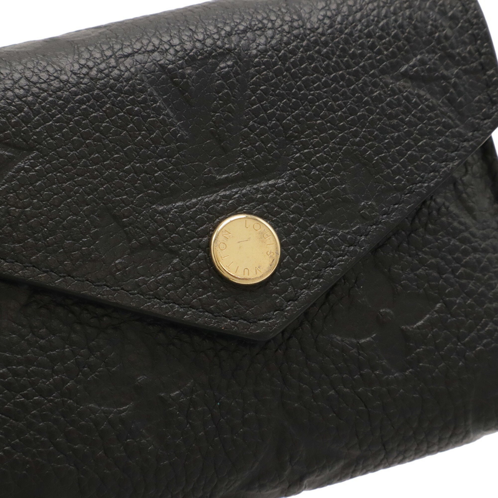 Louis Vuitton Black Noir Monogram Empreinte Leather Wallet (Tri-Fold) (Pre-Owned)