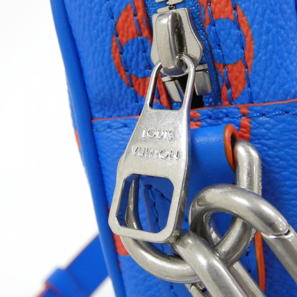 Louis Vuitton Monogram Blue Red Color Coated Canvas Handbag (Pre-Owned)