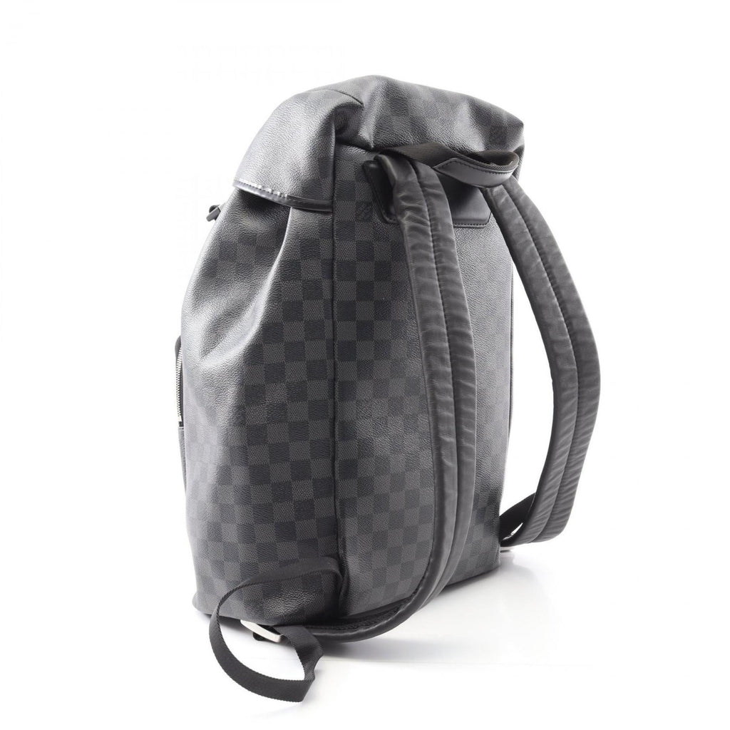 Louis Vuitton Black Coated Canvas Leather Backpack (Pre-Owned)