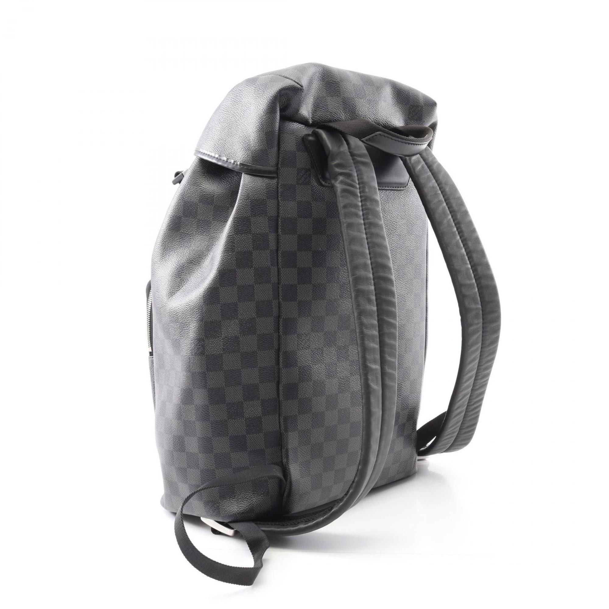 Louis Vuitton Black Coated Canvas Leather Backpack (Pre-Owned)