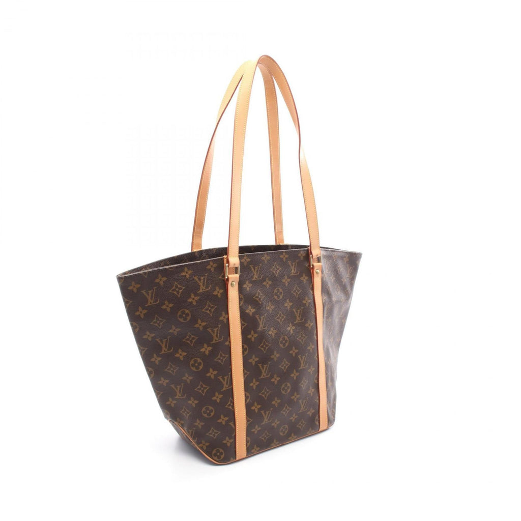 Louis Vuitton Monogram Brown Coated Canvas Leather Tote Bag (Pre-Owned)