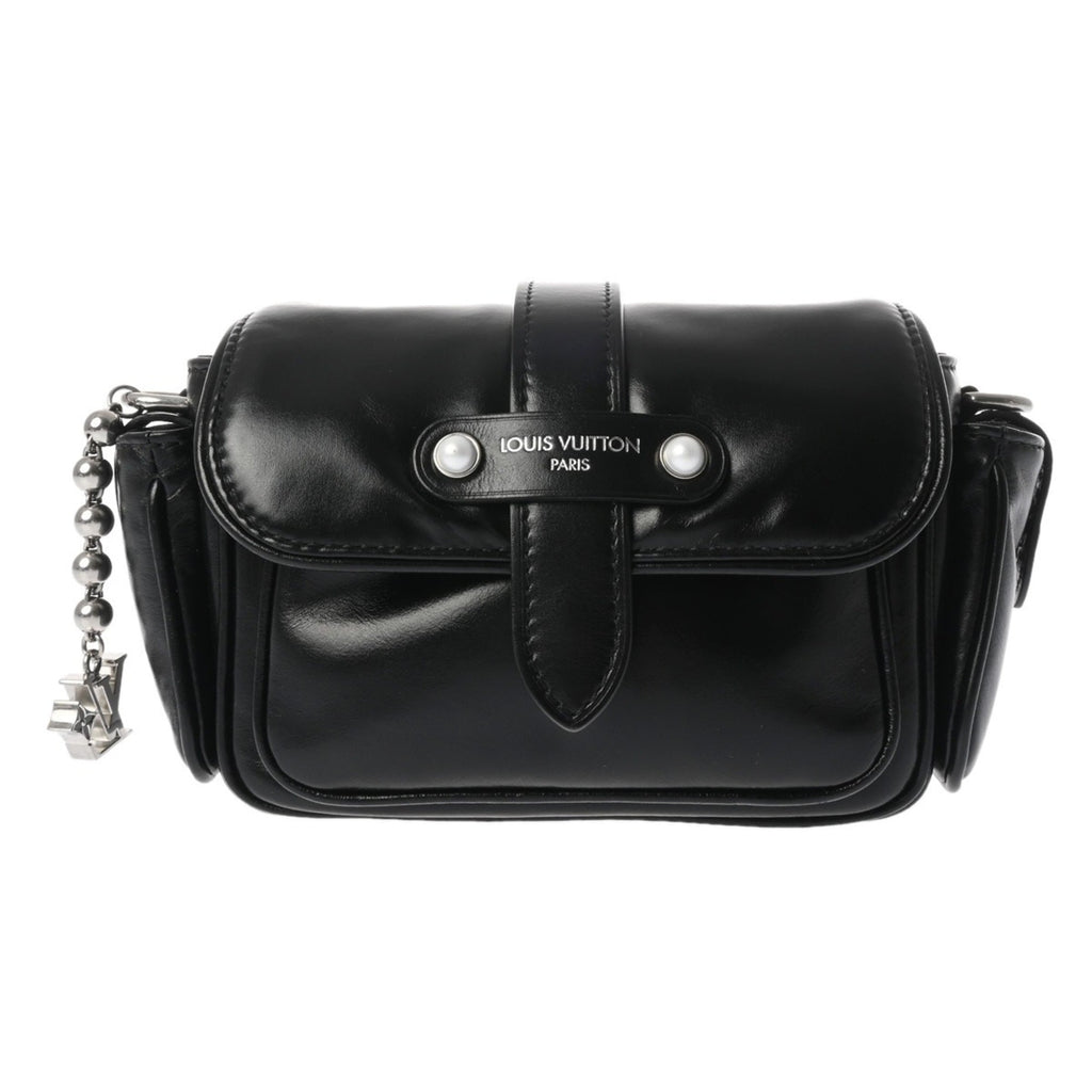 Louis Vuitton Black Leather Shoulder Bag (Pre-Owned)