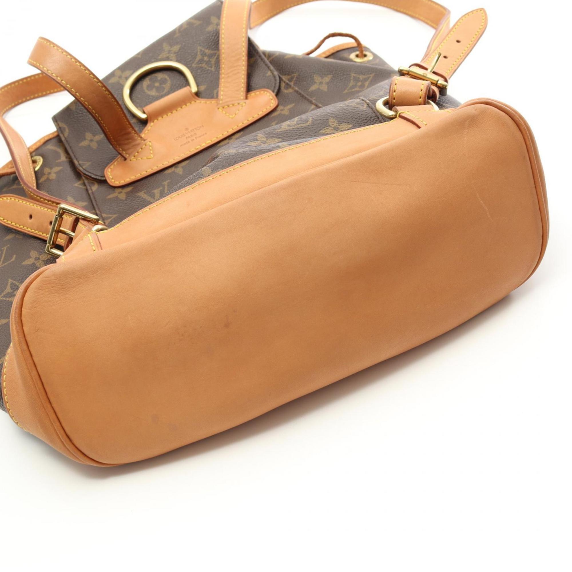 Louis Vuitton Brown Coated Canvas Leather Backpack (Pre-Owned)
