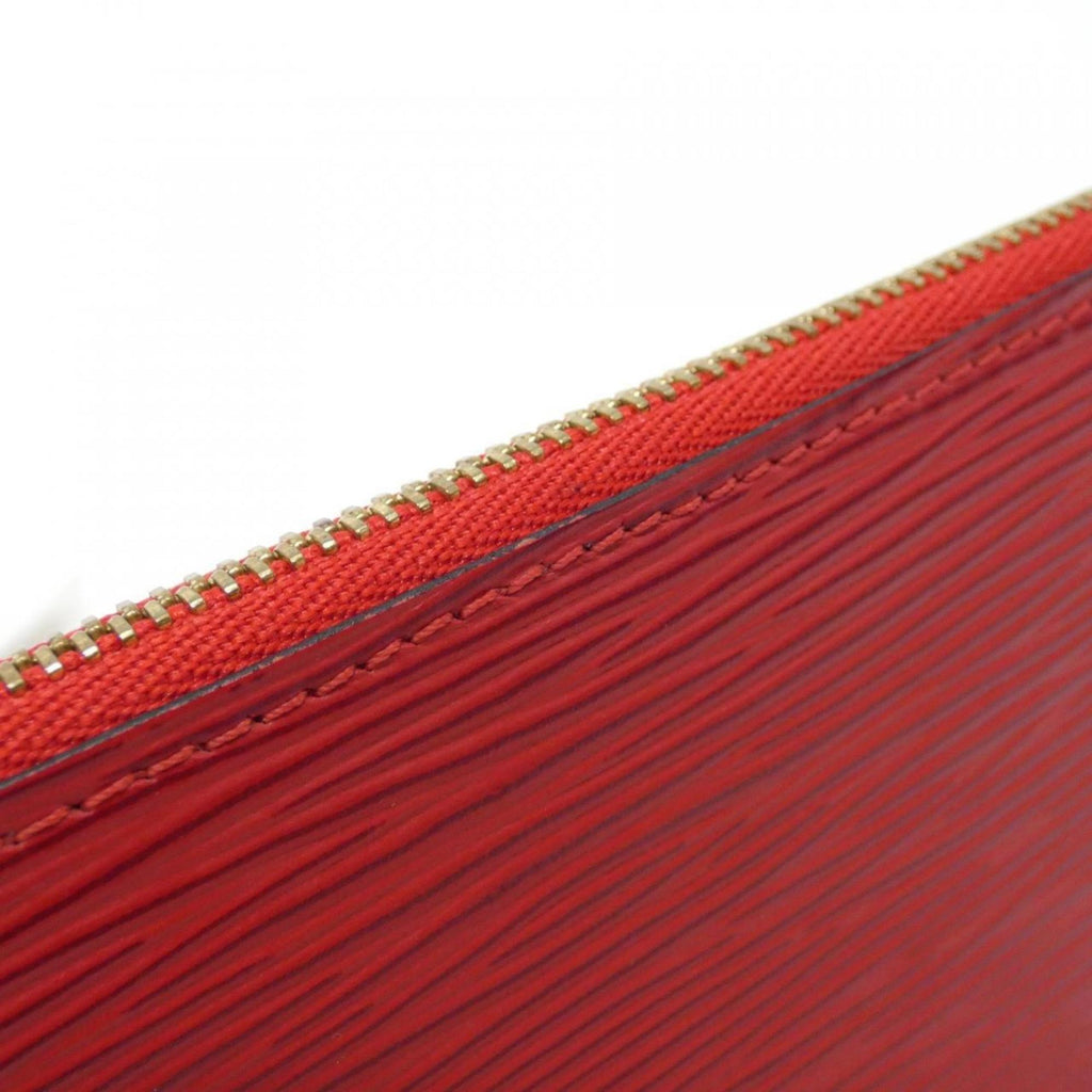 Louis Vuitton Red Color Leather Pochette Pouch (Pre-Owned)