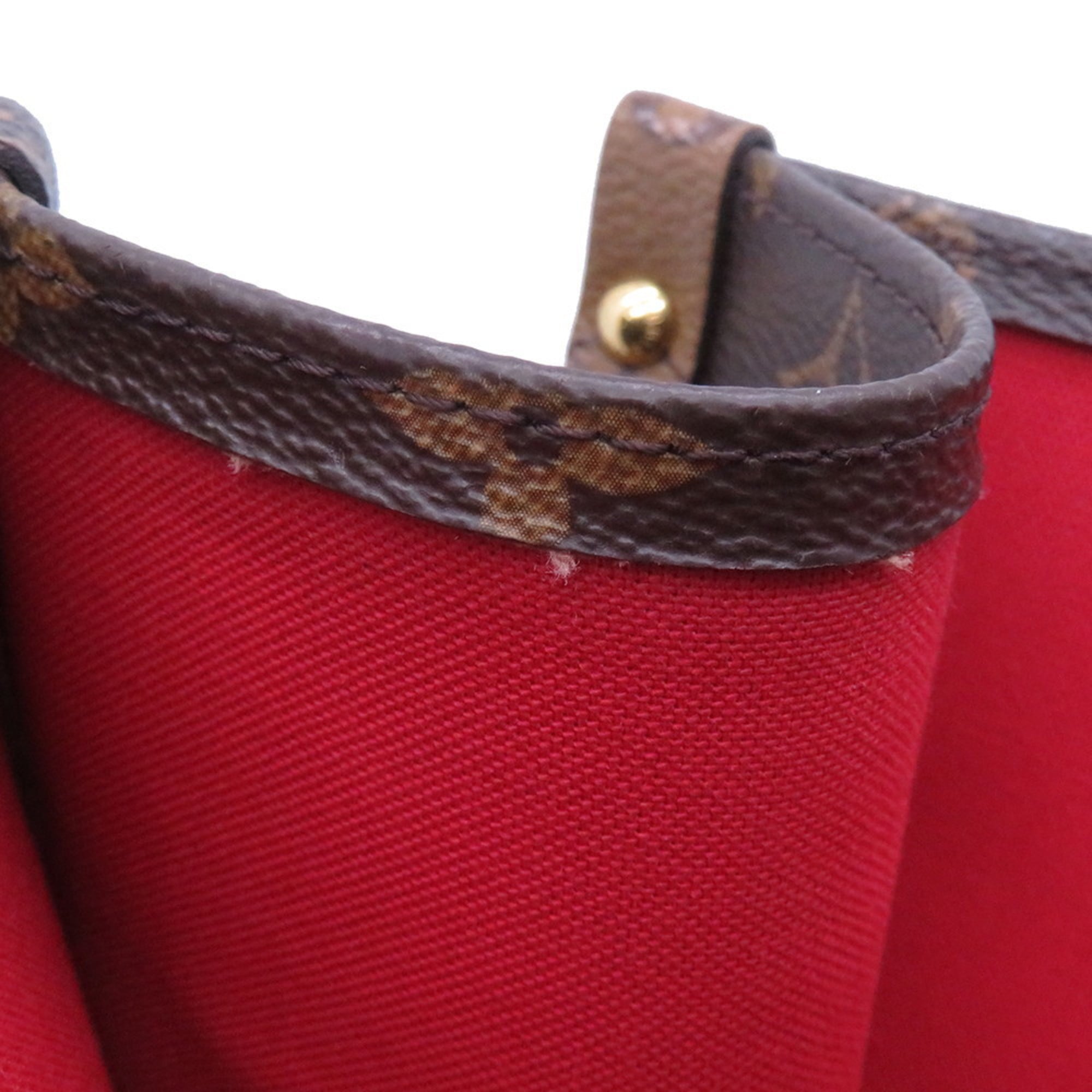 Louis Vuitton Monogram Reverse Red Color Monogram Reverse Monogram Handbag Tote Bag (Pre-Owned)
