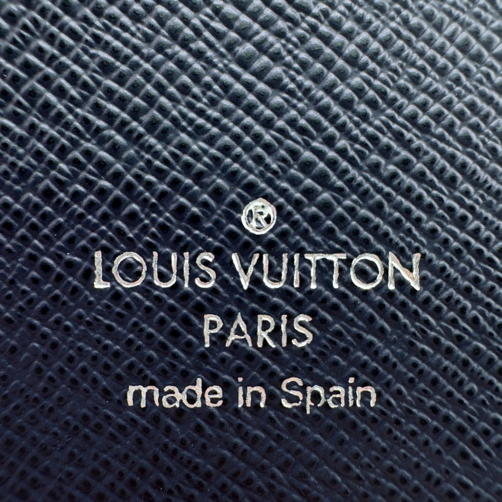 Louis Vuitton Navy Leather Long Wallet (Bi-Fold) (Pre-Owned)